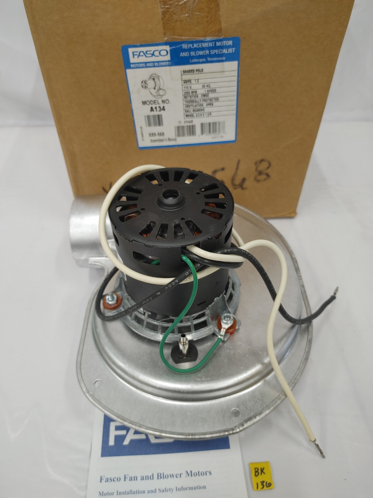 Fasco A134 Inducer Fan Motor 70219408