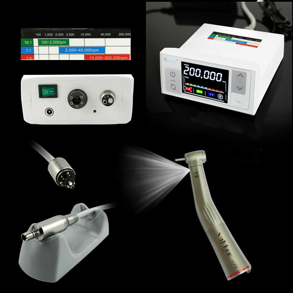 CICADA LED Dental Electric Micro Motor 1:1/1:5/16:1 Handpiece Contra Angle 4H