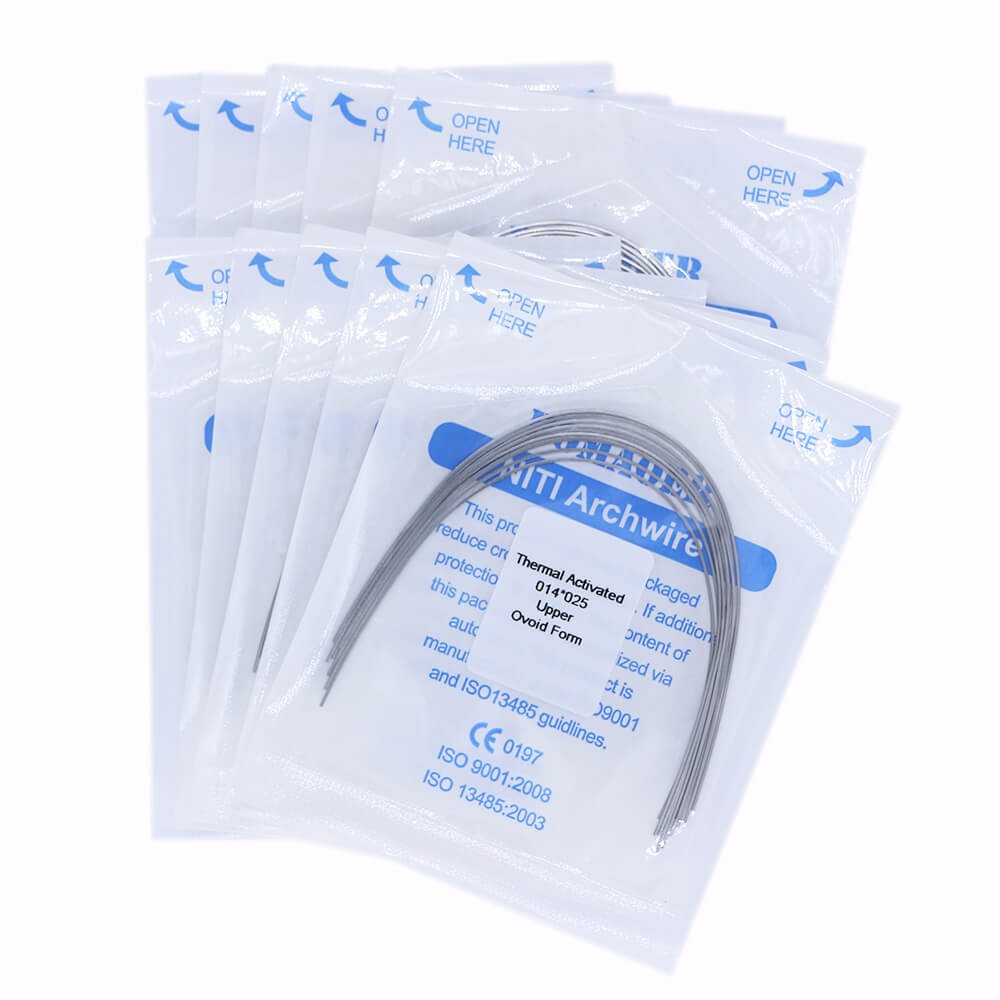 50×Dental Orthodontic Niti Thermal Activated Rectangular Arch Wires 14×25 Upper