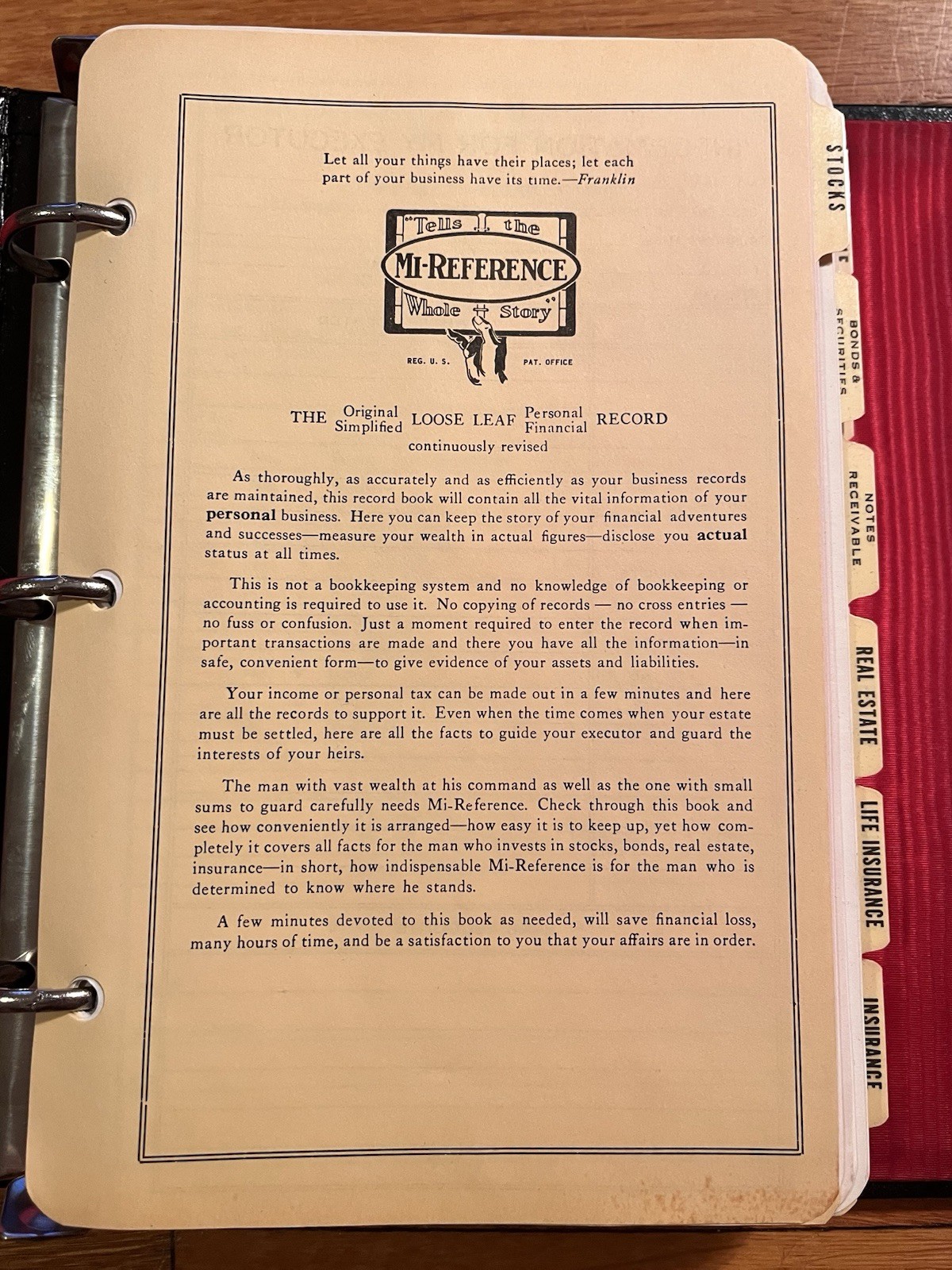 VINTAGE Mi-Reference Investment Portfolio Personal Financial Record Ledger 1967