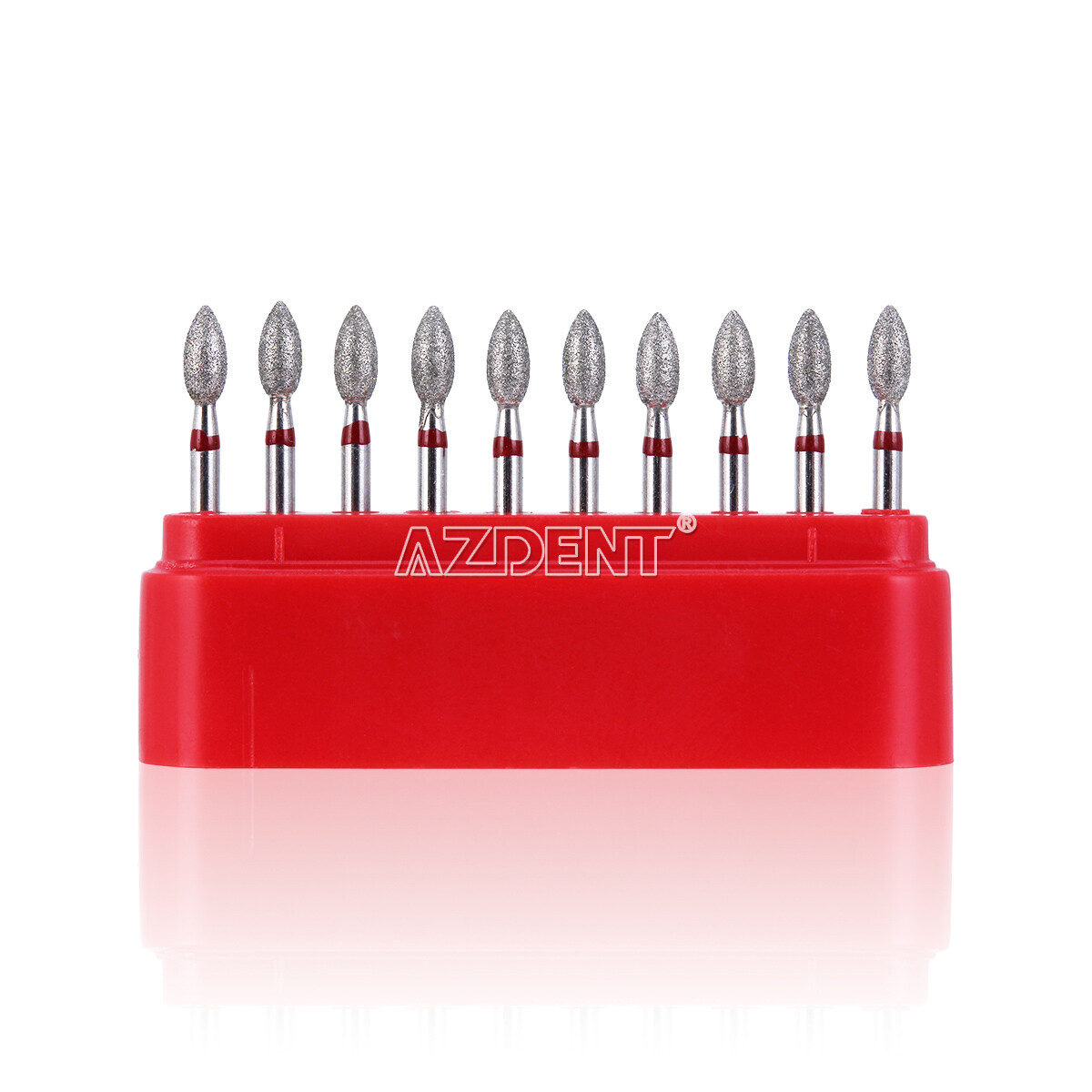AZDENT Dental Diamond Burs 368-023F / 379-023F Football Fine Grit Red 10Pcs/Box