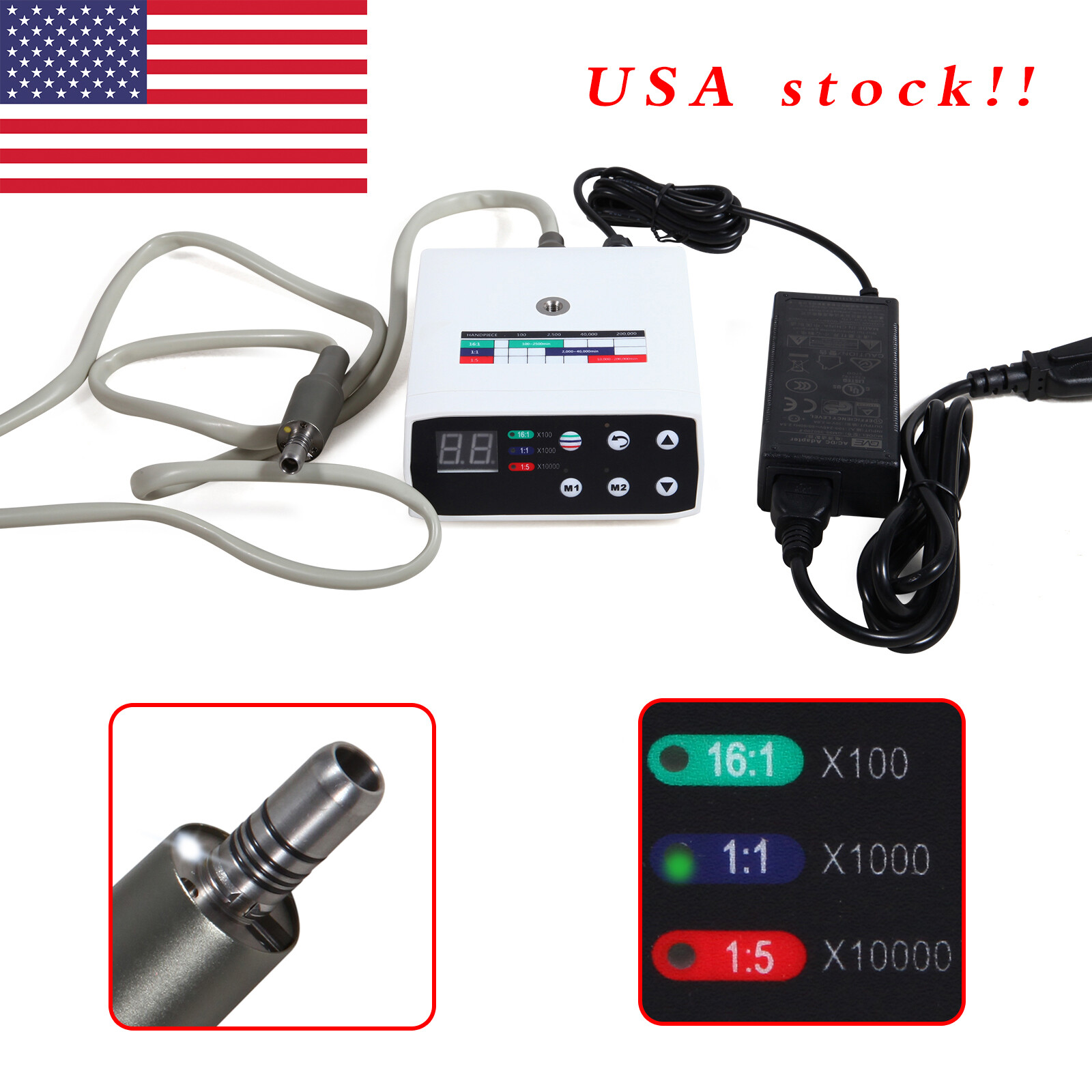USA Dental LED Brushless Electric Micromotor Internal Motor Fit NSK 1:1/1:5/16:1