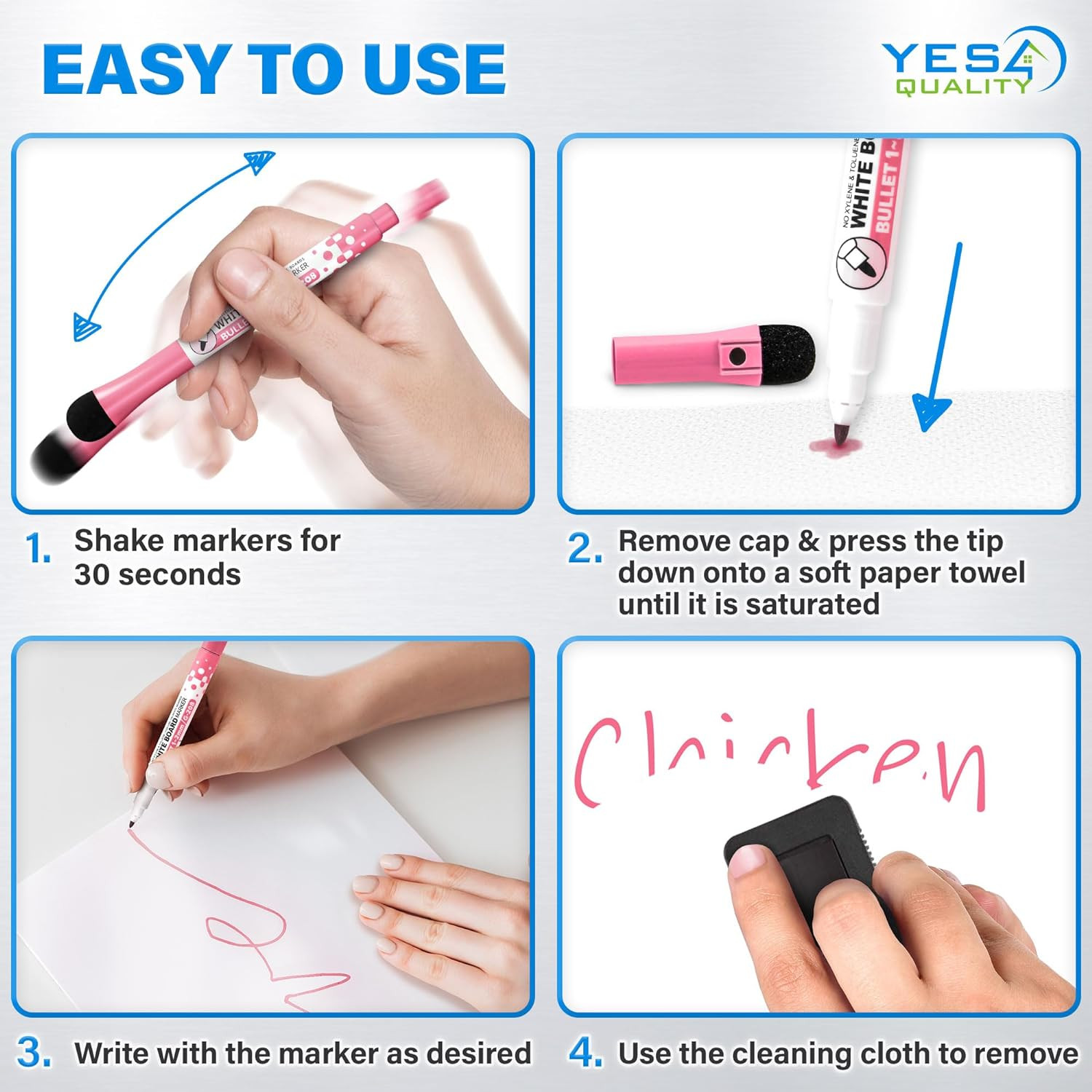 YES4QUALITY Magnetic Dry Erase White Board Sheet for Fridge 12X8 In, with Stain