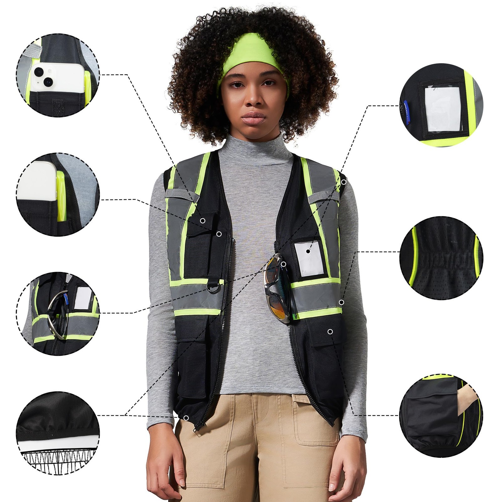 Xsmall high visibility vest with pockets
