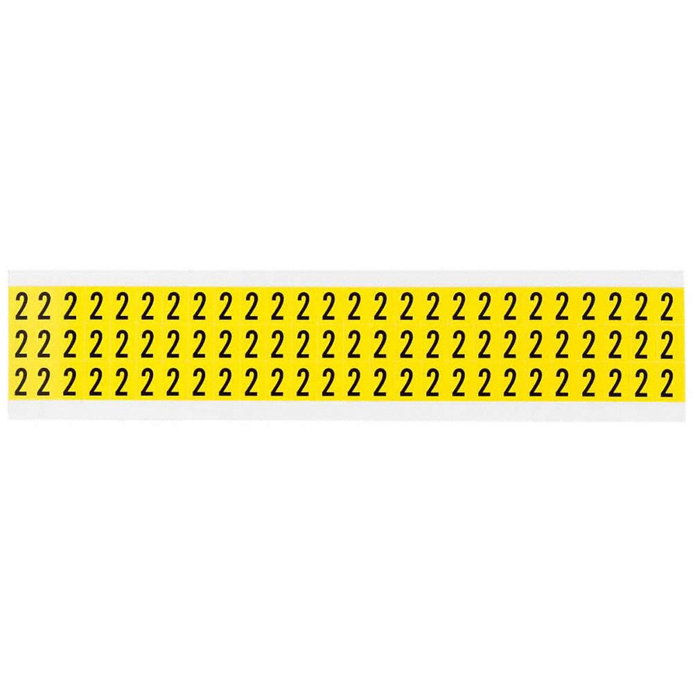 BRADY 3410-2 Number Label,2,1/2in.Hx11/32in.W,Vinyl 32MF37