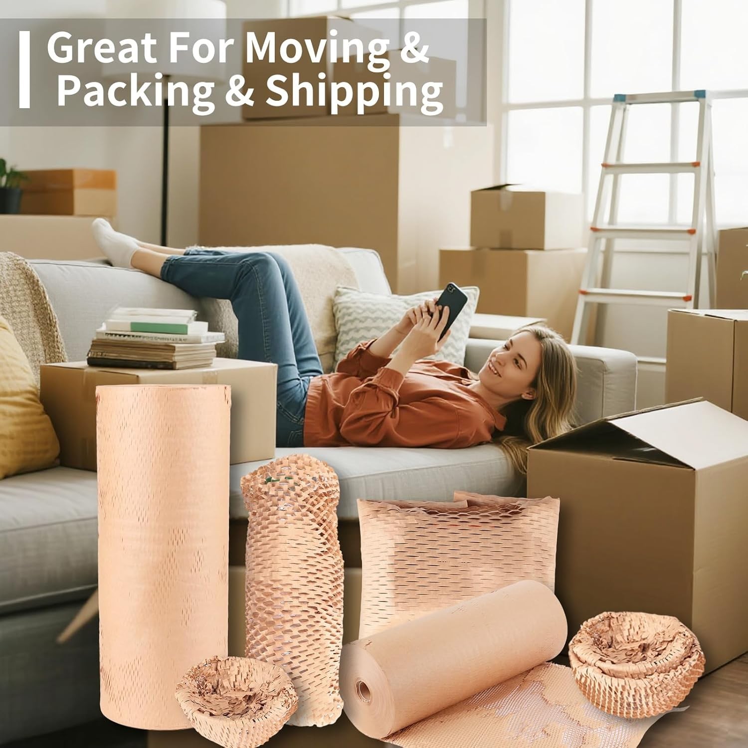 Eco-Friendly Honeycomb Packing Paper – 20″ x 1500′ Extra Large Roll, 100%