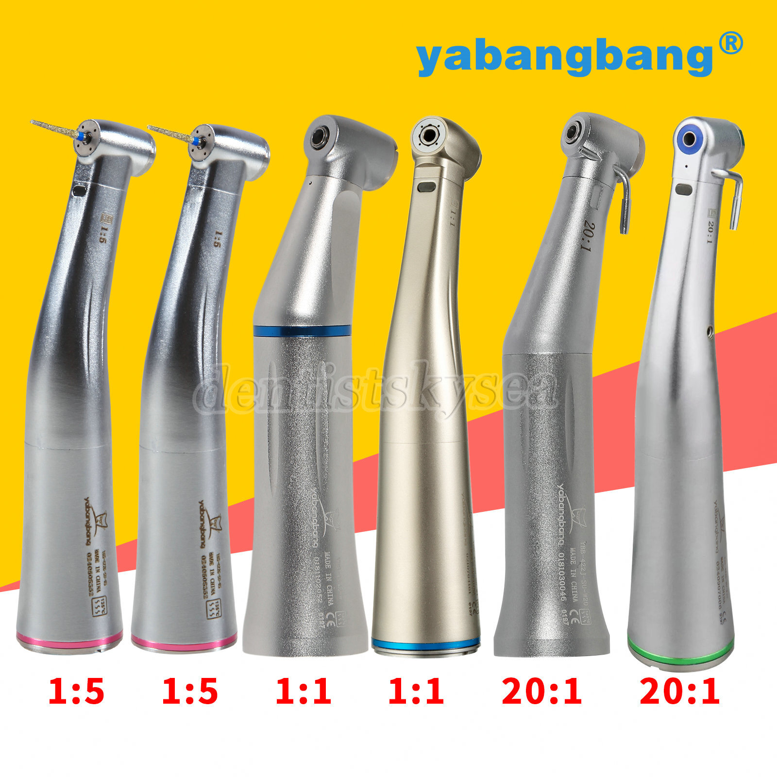 NSK Style Dental 1:1/20:1 /1:5 Contra Angle Fiber Optic LED Low Speed Handpiece