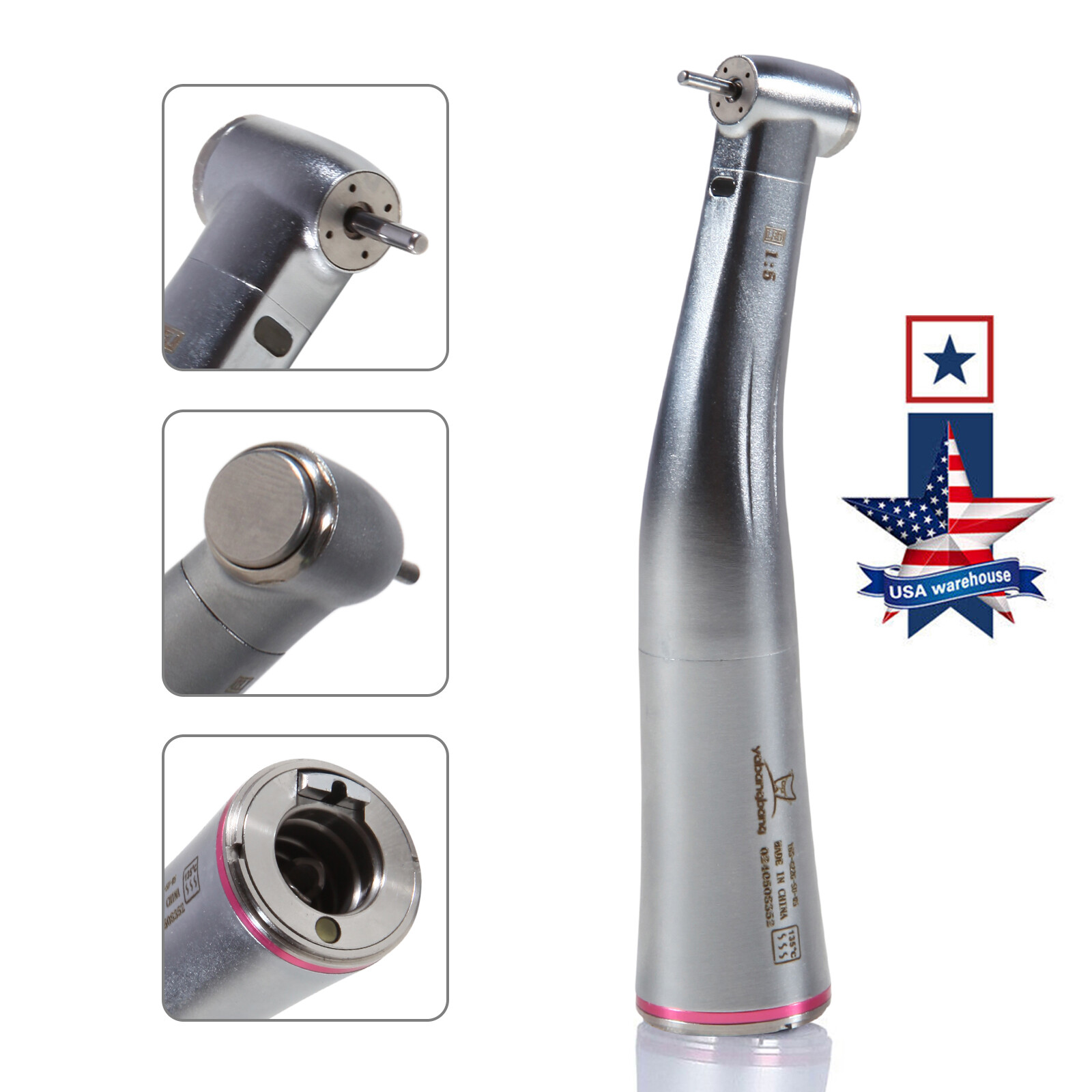 Dental 1:5 Increasing Contra Angle LED Optic Handpiece Fit NSK Electric Motor SA
