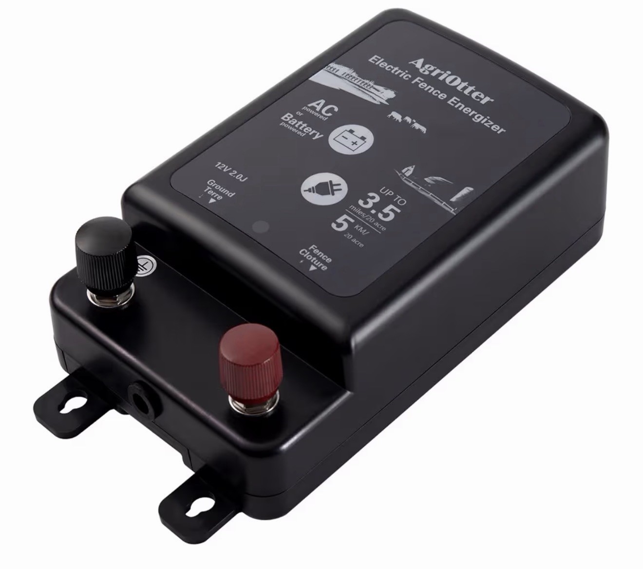 AgriOtter 2 in 1 Electric Fence Energizer Charger Plug-in & 12V Battery EFE-251