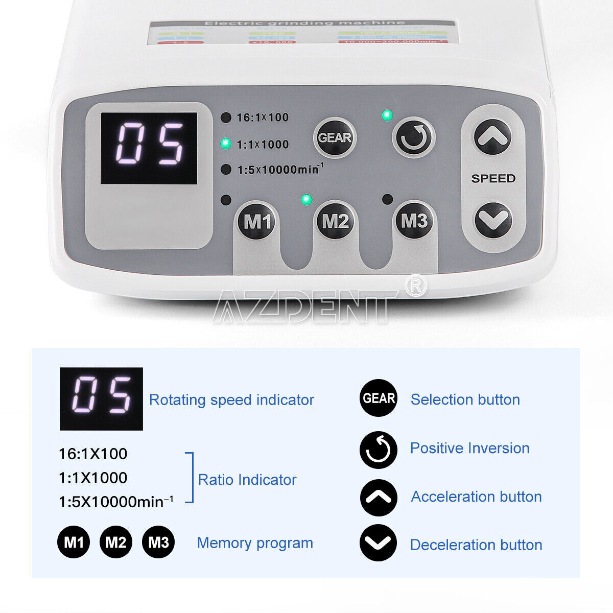 Dental Electric LED Brushless Micro Motor / 1:1 LED Fiber Optic Handpiece