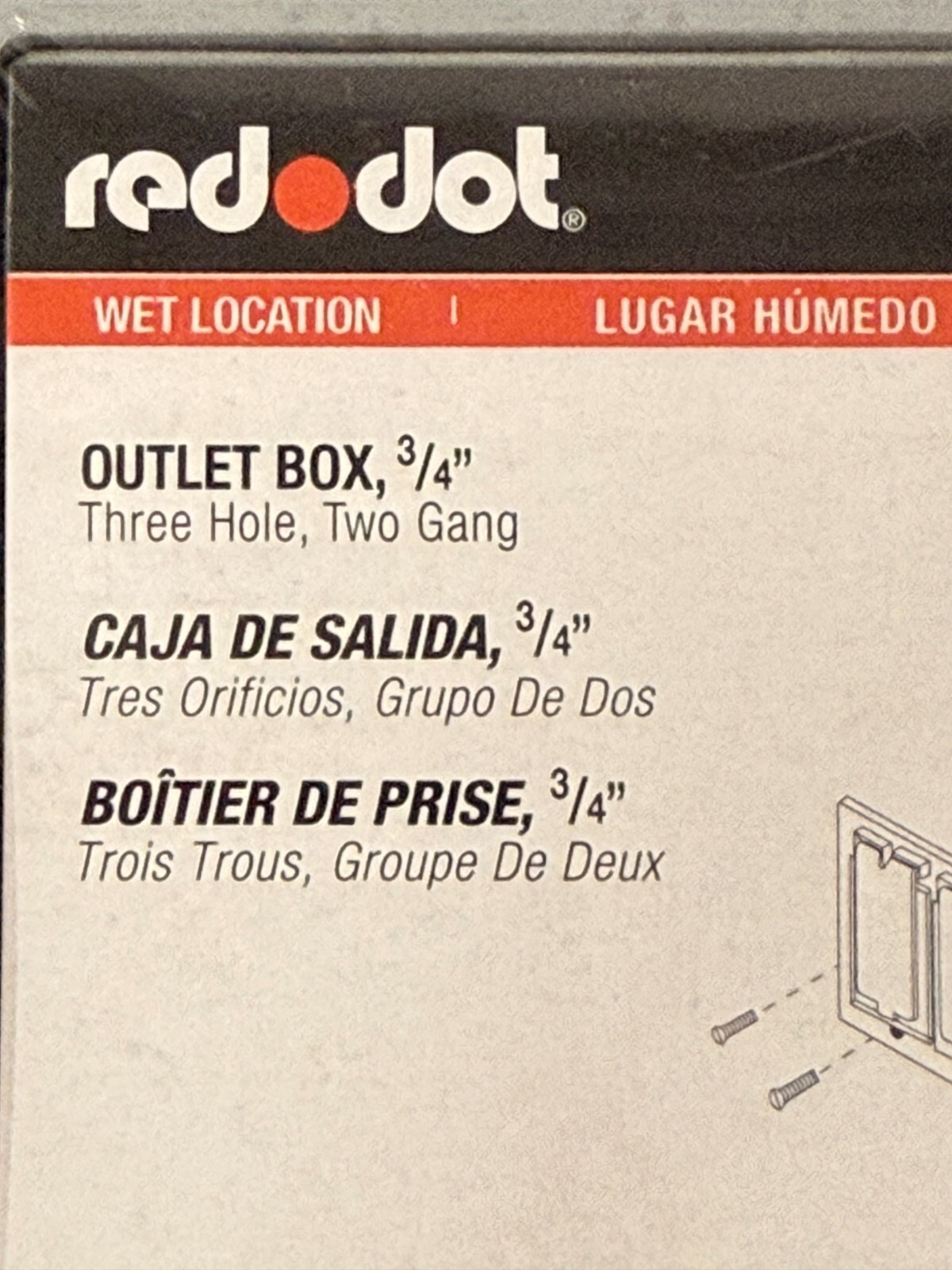 CASE OF 10 Thomas & Betts / Red Dot 2-Gang 3-Hole 3/4″ Outlet Boxes 2IH3-2