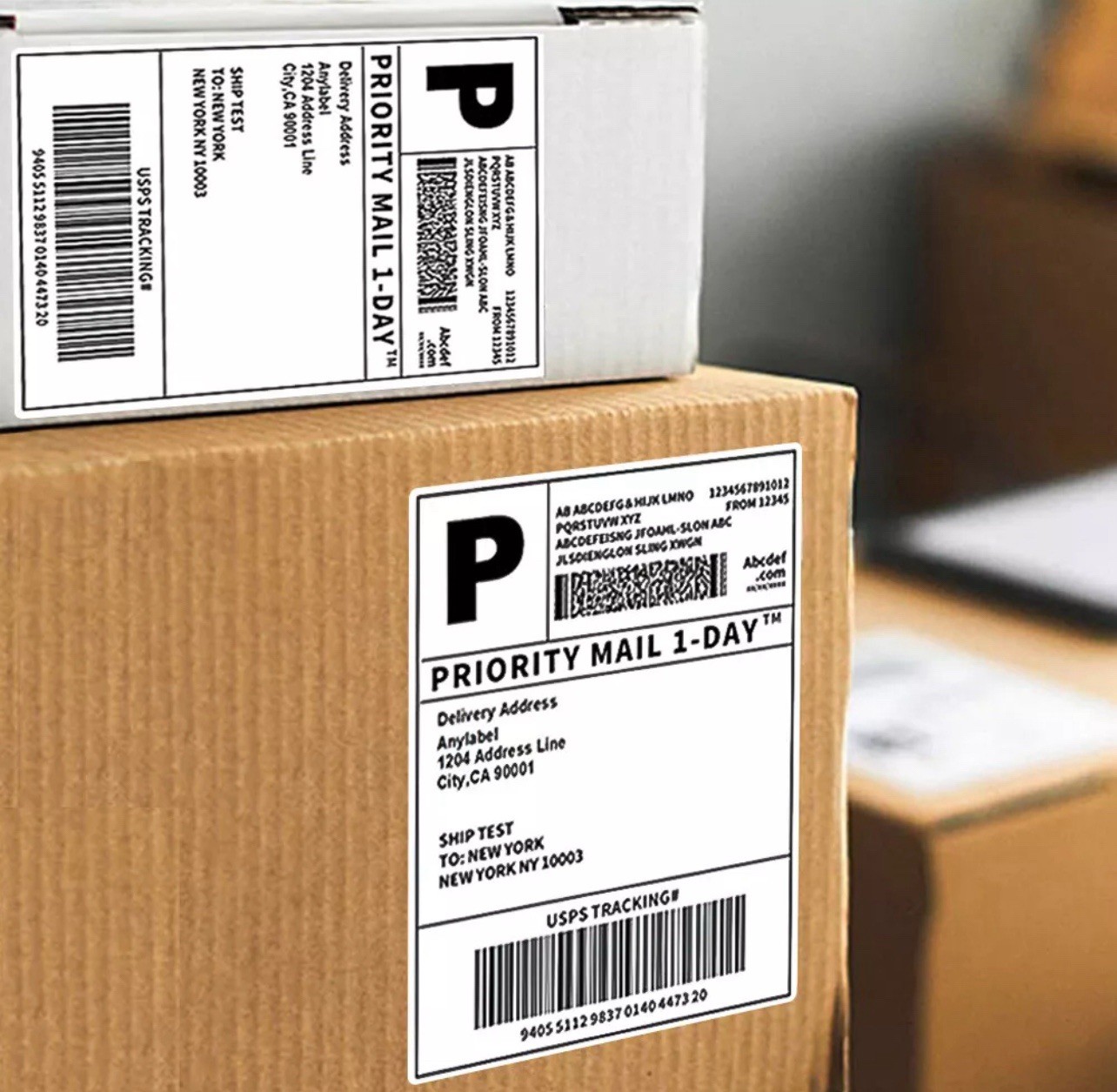 4″x6″ Fanfold Direct Thermal Shipping Labels for Zebra and Rollo 500 PCS