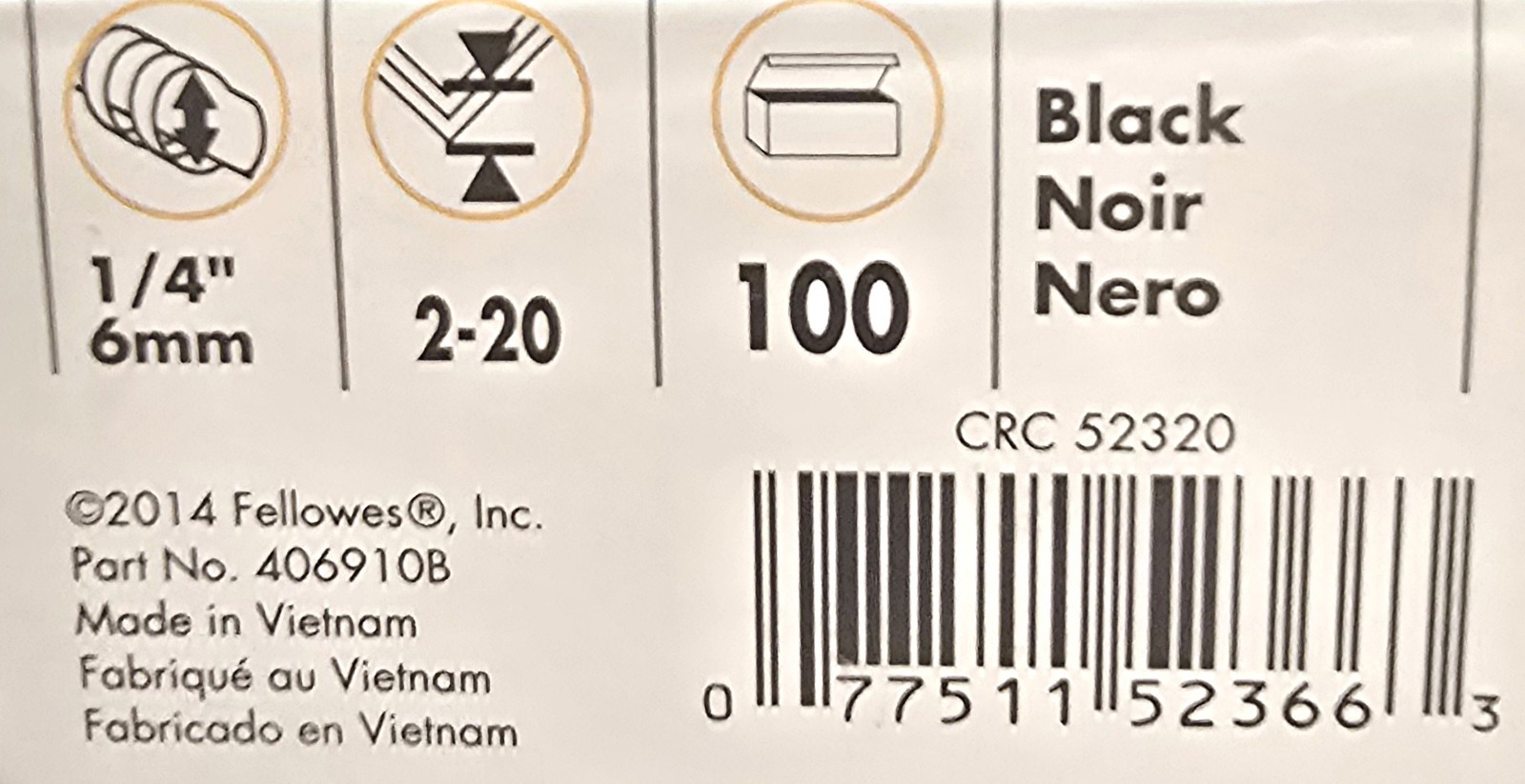 Docubind Fellowes Plastic Combs Round Back 100 pk – Choice Size Color /NIB