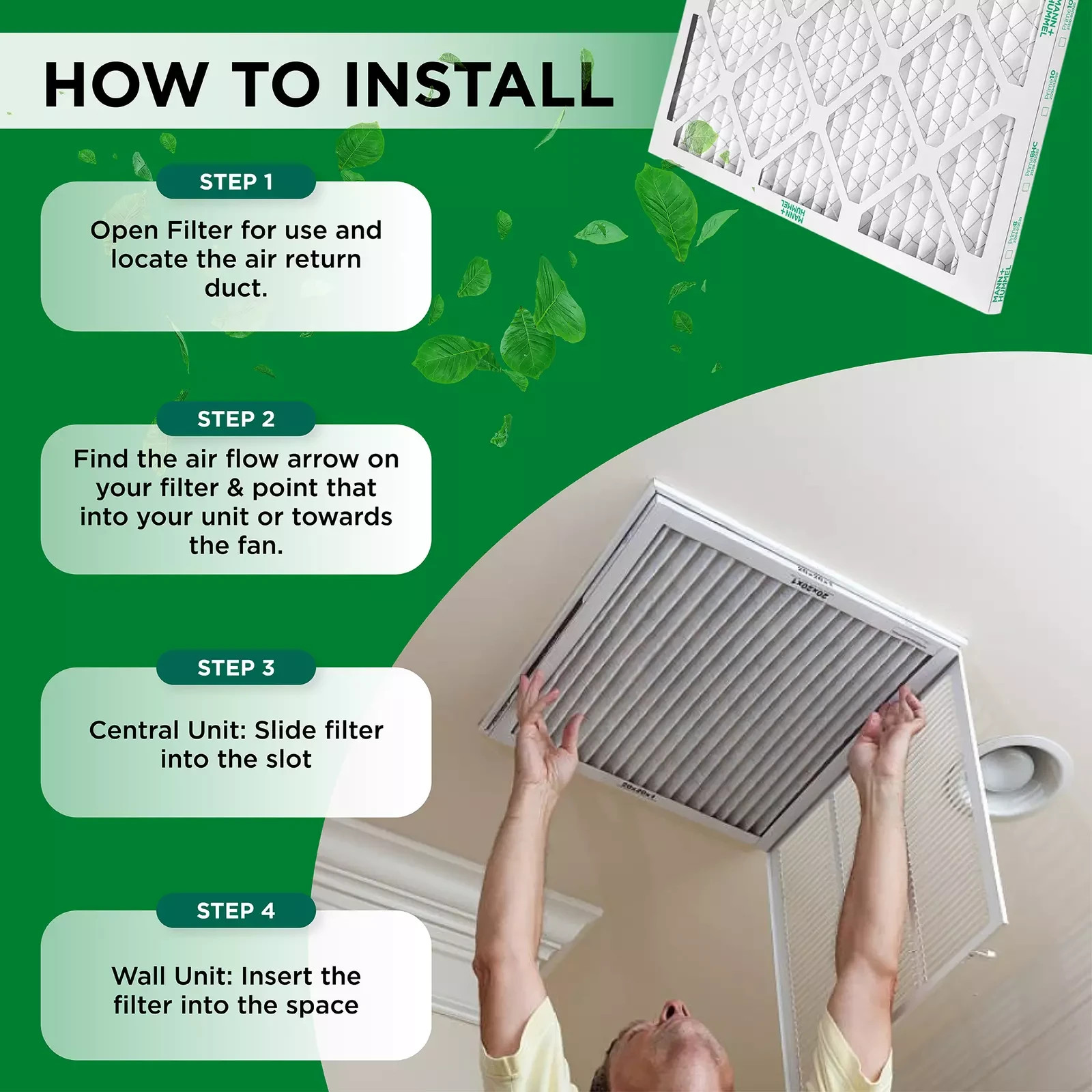 24x24x1 MERV 8 Pleated AC Furnace Air Filters. 6 Pack