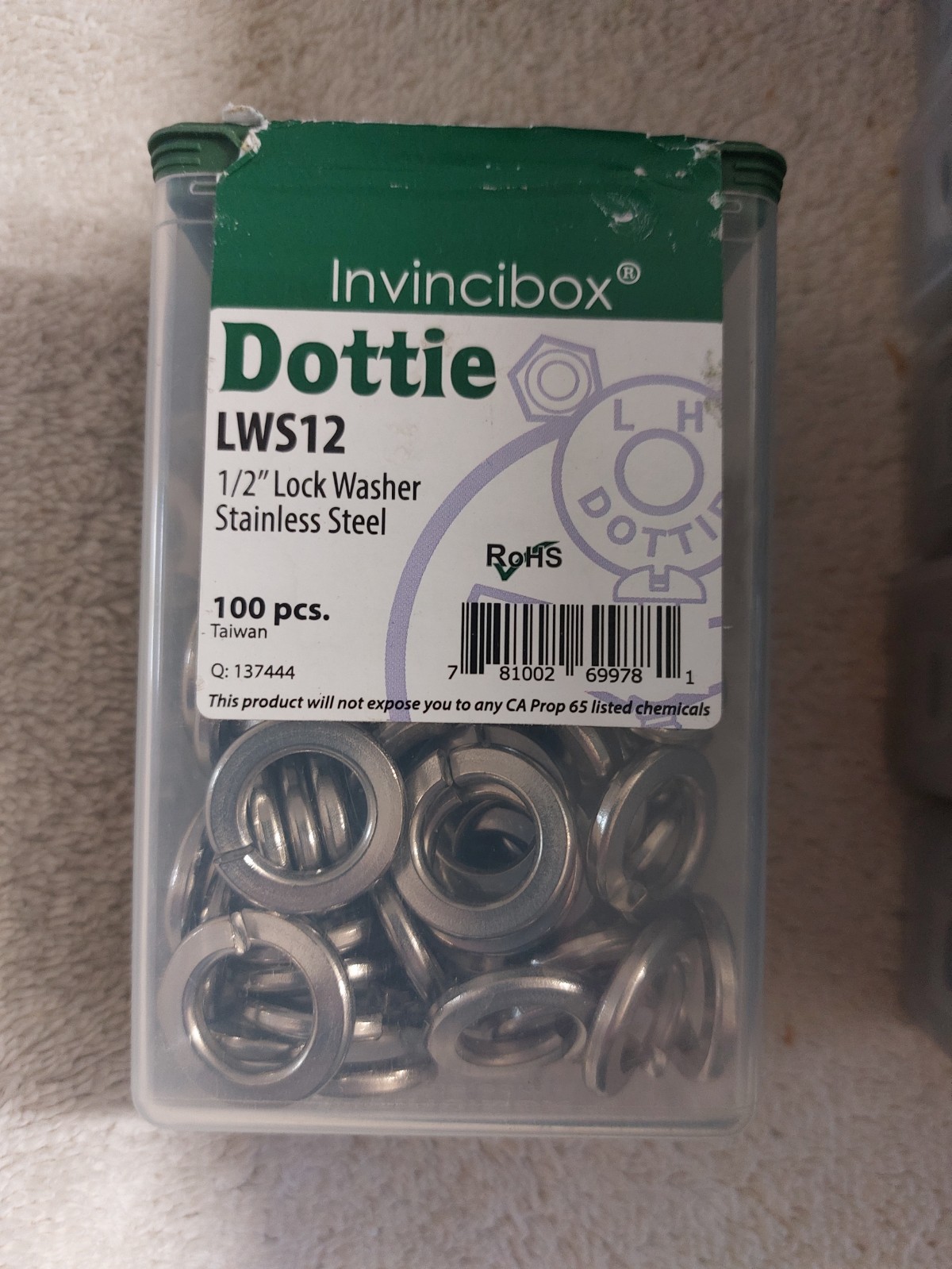 DOTTIE LWS12 1/2″ SS LOCK WASHER (BOX OF 100-PCS)