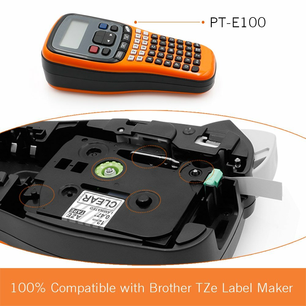 2PK TZ TZe131 Black on Clear Label Tape Compatible for Brother P-touch tape 12mm