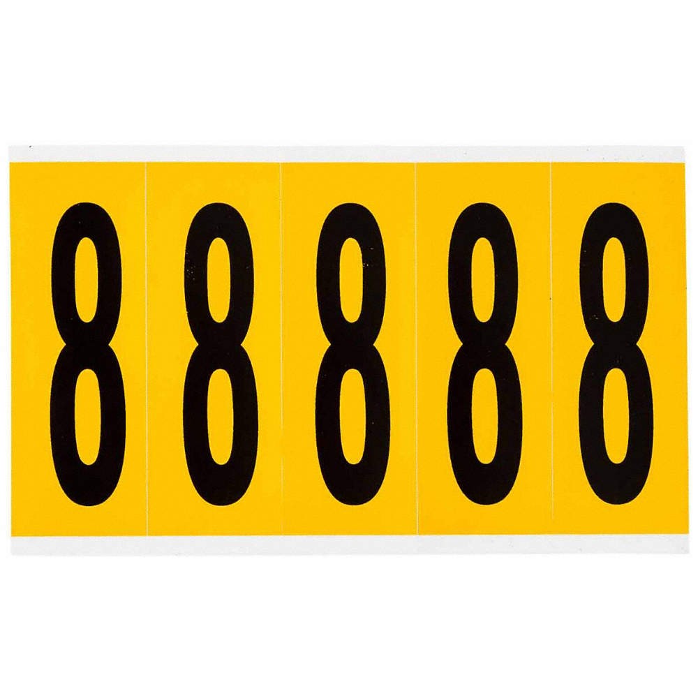 BRADY 1560-8 Number Label,8,5in.Hx1-3/4in.W,Vinyl 32MF11