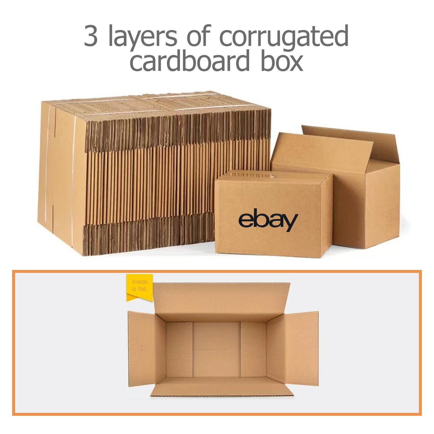 25pcs pack 16″ x 12″ x 8″Shipping Packing corrugated cardboard boxes color logo