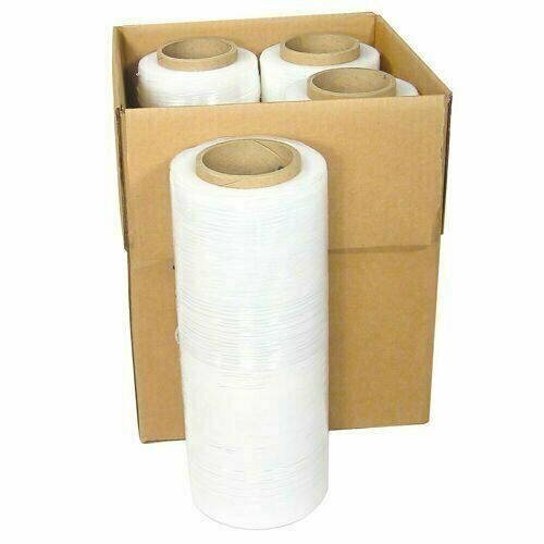 12″ x 1500FT 80 Gauge Pallet Wrap Stretch Film Shrink Hand Wrap 1500′ 4 Rolls
