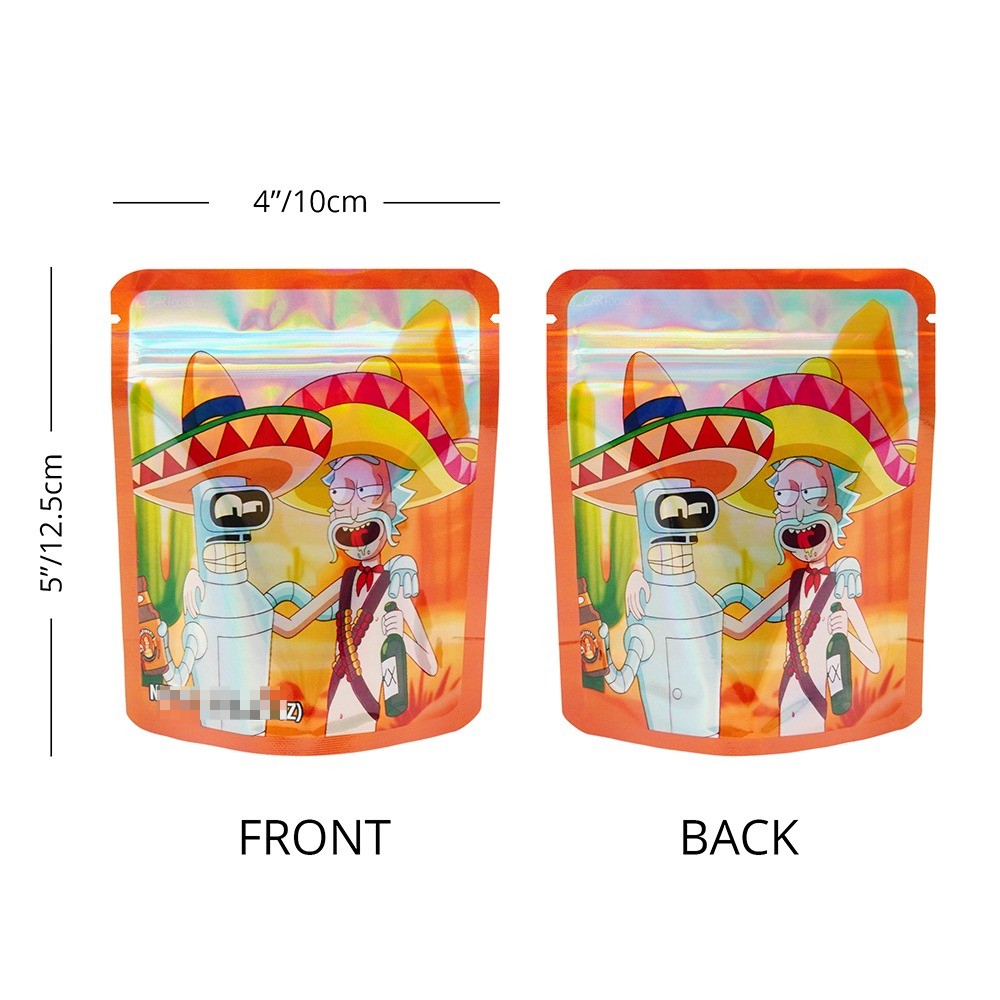 3.5g Mixed Resealable Zip Seal Mylar Bags Smell Proof Food Candy Bags 100pcs