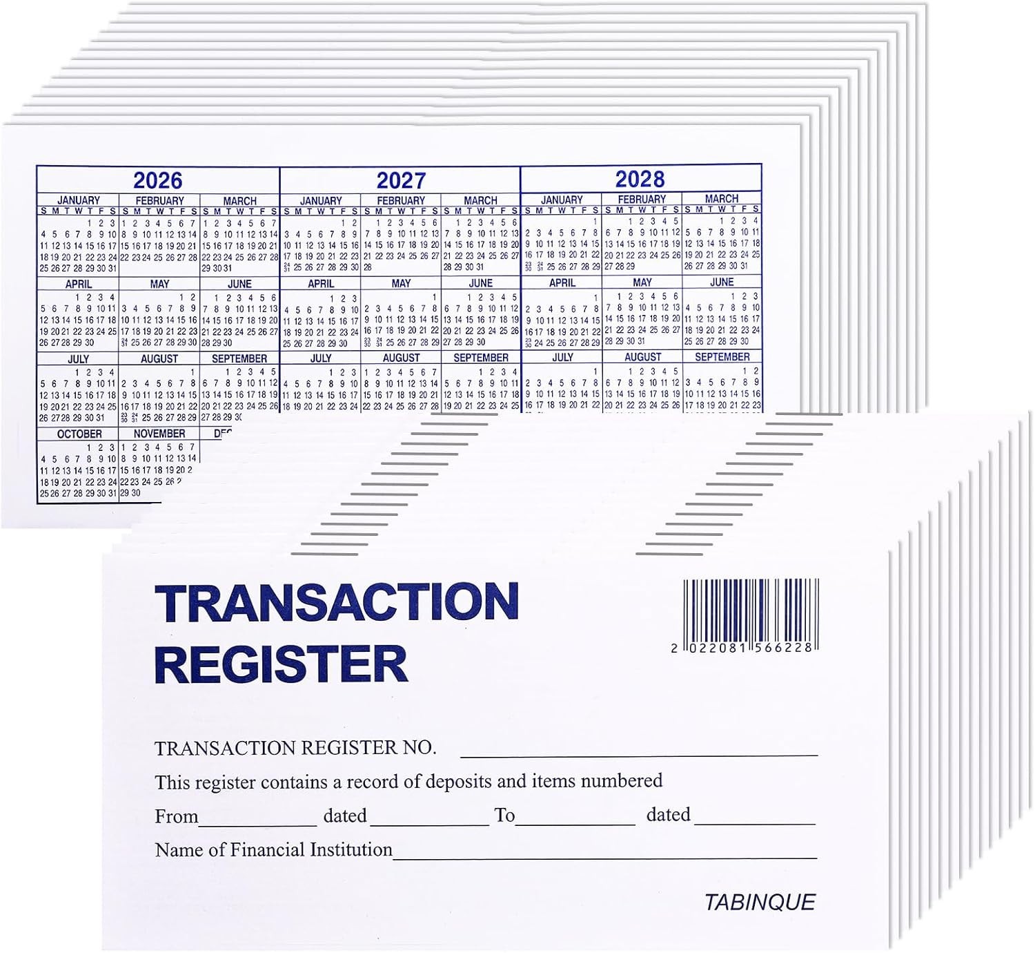24 PCS Check Registers for Personal Checkbook, Easy to Read Checkbook Registe