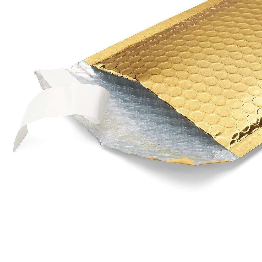 25 #2 Glamour Metallic Gold Poly Bubble Shipping Mailers Envelopes Bags 8.5×12
