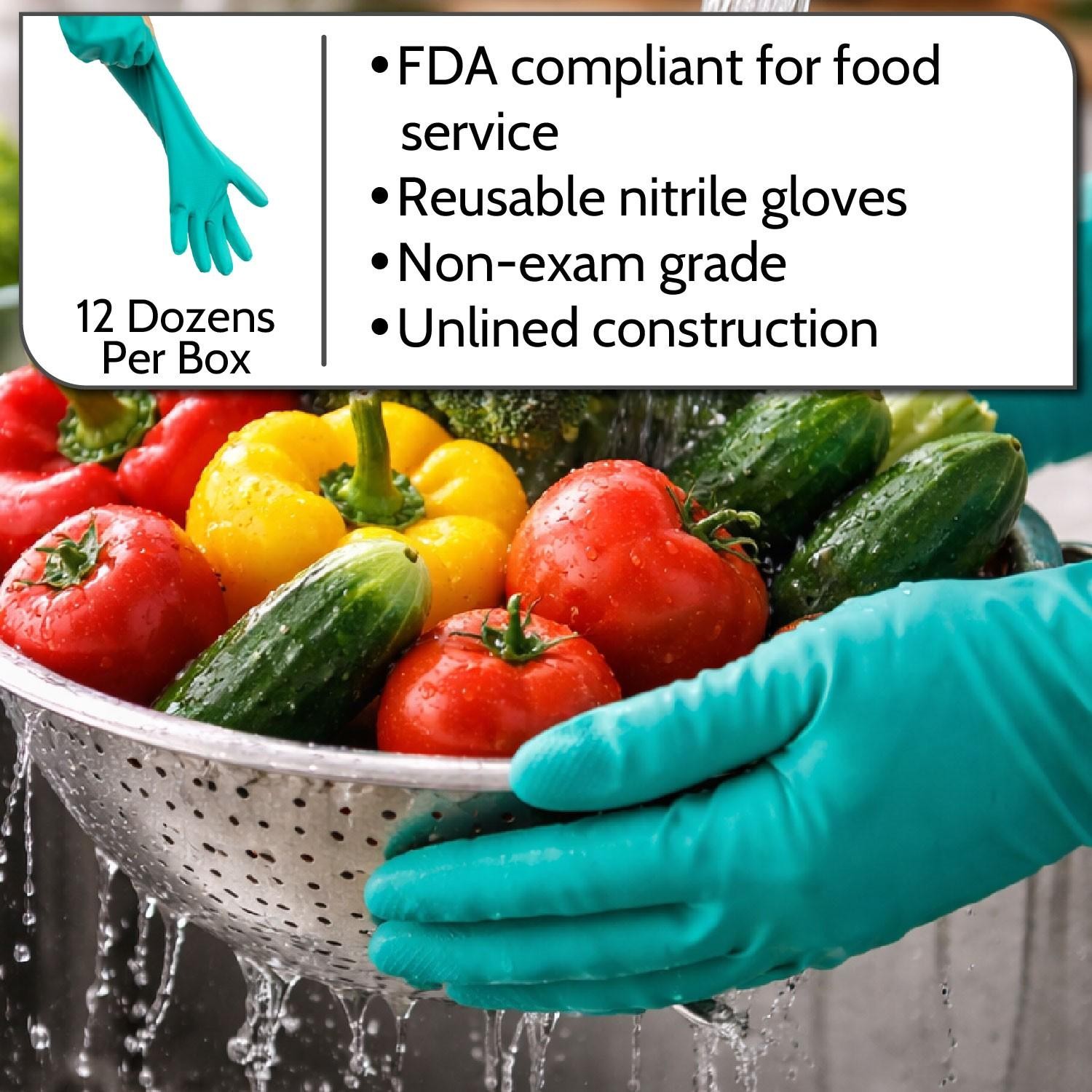 12 Pairs 11 Mil Green Chemical Resistant Diamond Textured Nitrile Gloves – Small
