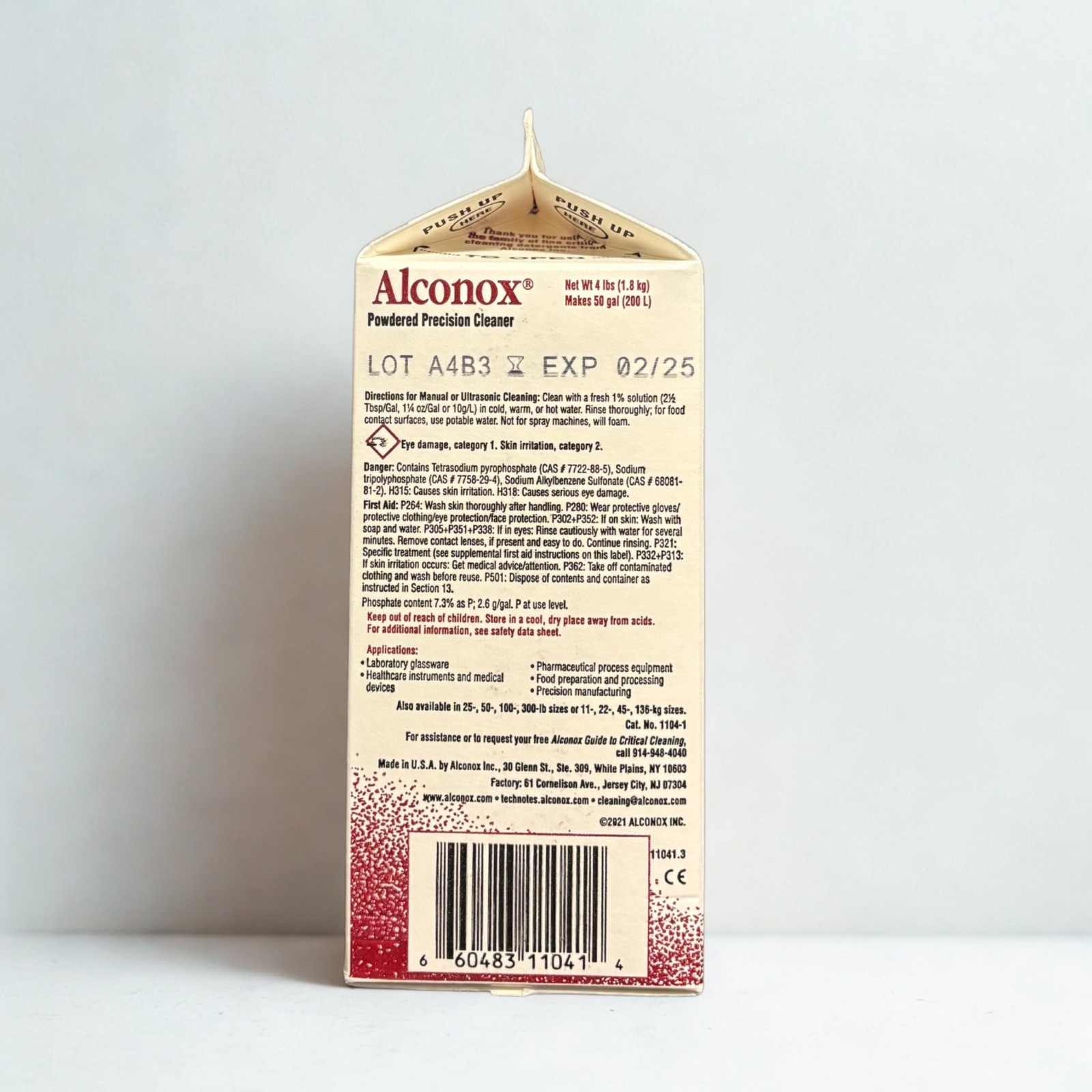 Alconox 1104, Detergent Powdered Precision Cleaner Detergent – 4lbs (EXP 02/25)