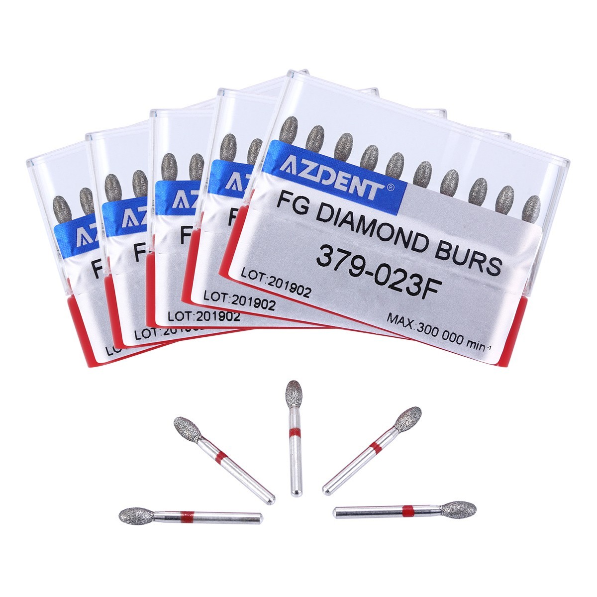 10Pcs AZDENT Dental Carbide Burs FG557Cross Cut Cylinder Fissure for Handpiece