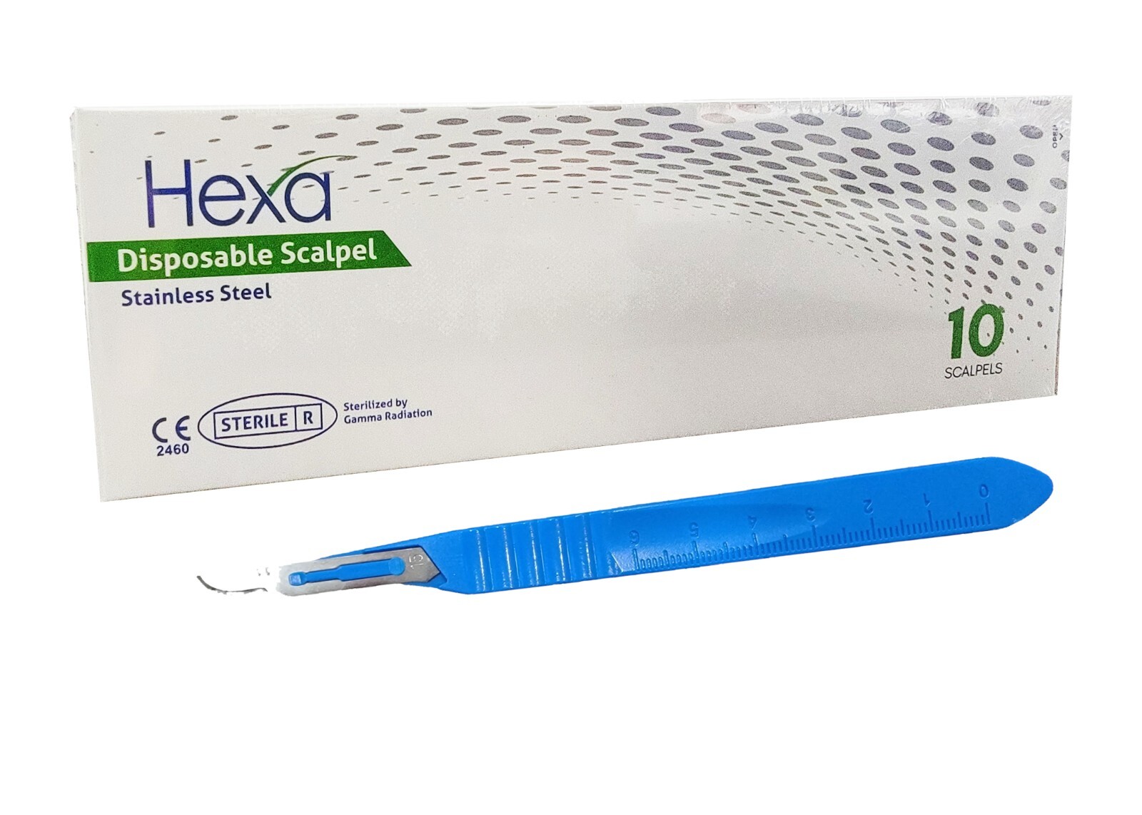 Hexa Dental Disposable Scalpels Stainless Steel Sterile #15C Box/10