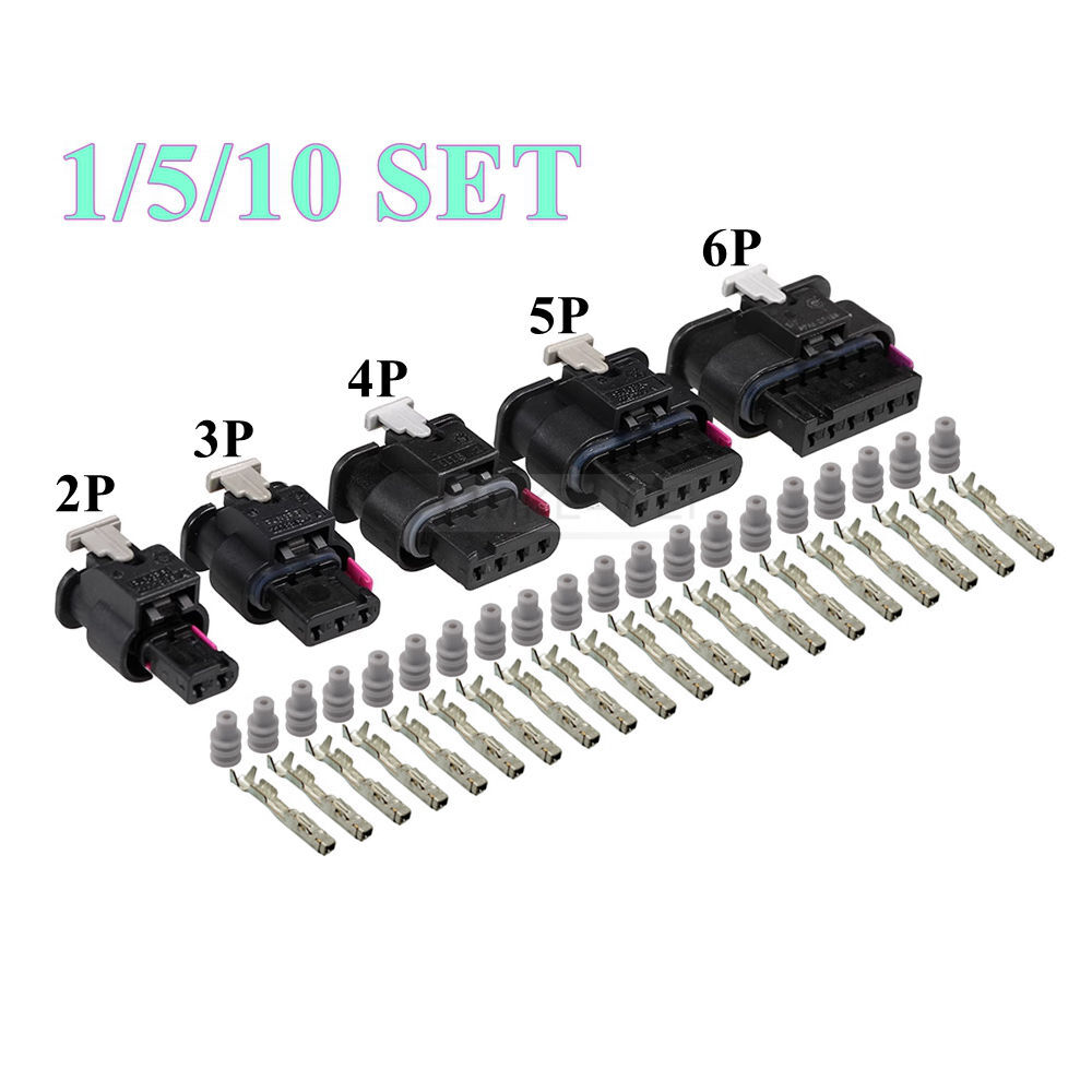 2/3/4/5/6 Pin Automotive Female Connector Plug Kit for VW Audi Seat Skoda BMW