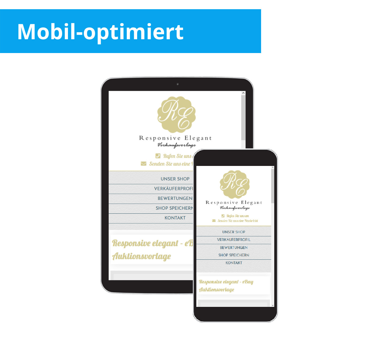 eBay template responsive elegant eBay template mobile optimized + editor