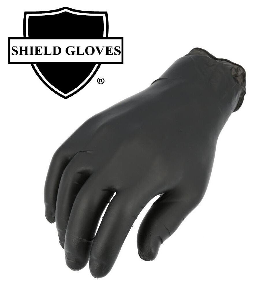 2000 Pieces Finger Textured Black Nitrile Powder Free Gloves XSmall 5 Mil