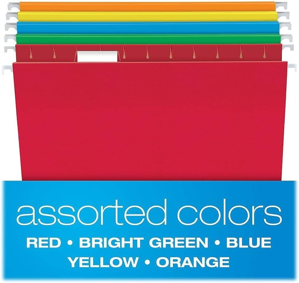 Customizable 25 Pack Hanging File Folders – Eco-friendly & Stylish Color Options
