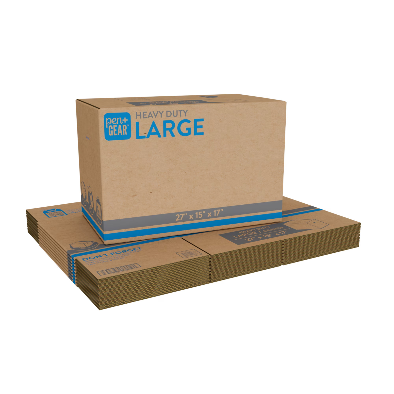 (10 pack) Pen+Gear Large Heavy Duty Kraft Moving Boxes, 27L x 15W x 17H