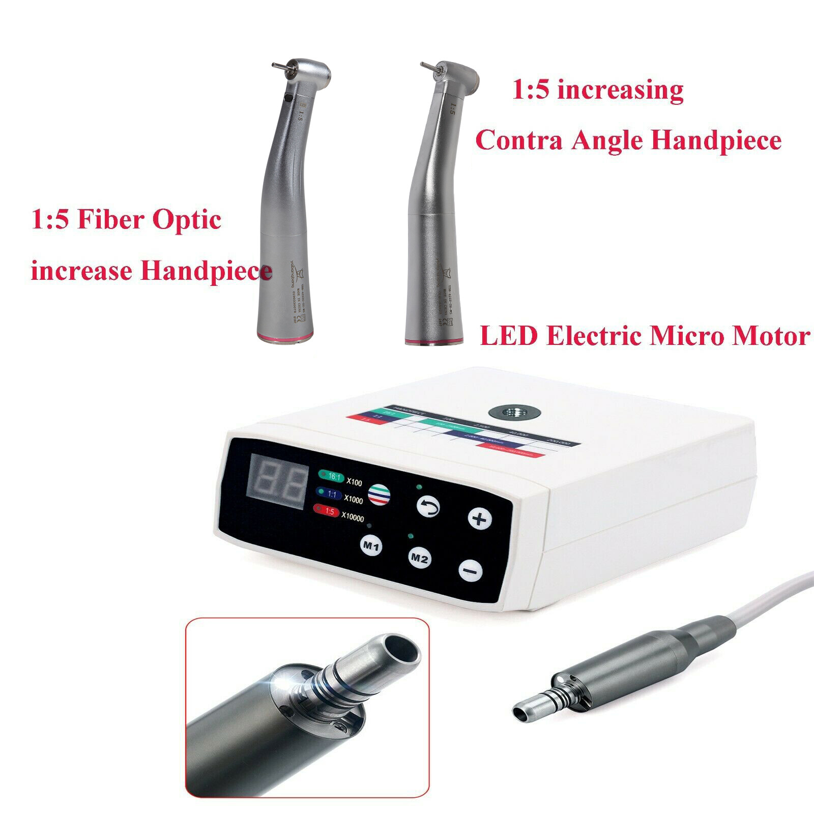 Dental Brushless Micro Motor/1:5 (LED) Handpiece Contra Angle Fit NSK new