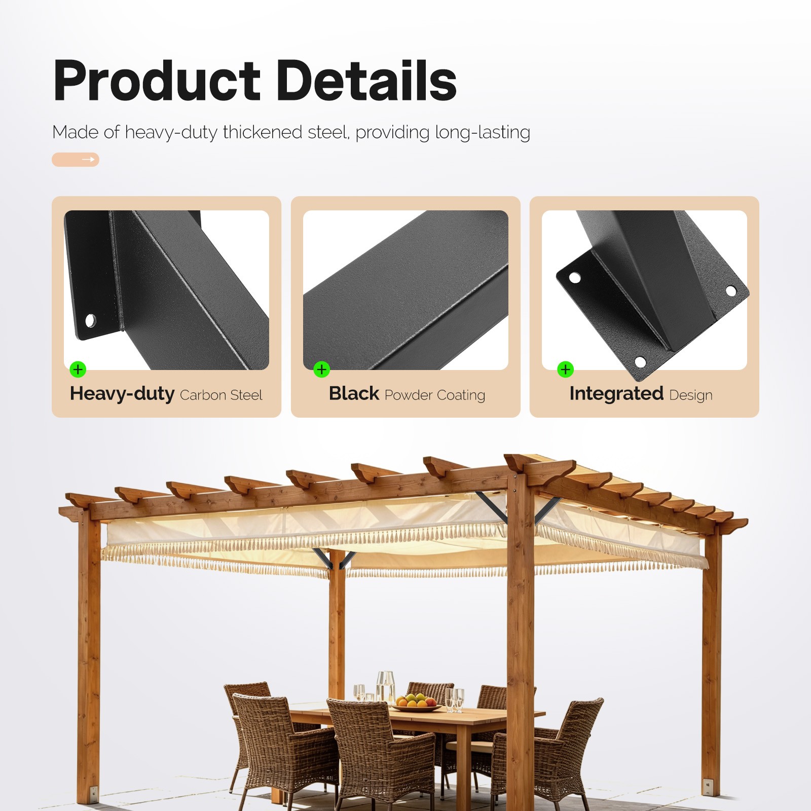 4 Pcs 45 Degree Angle Support Brackets Pergola Kit Heavy Duty Connector Brace