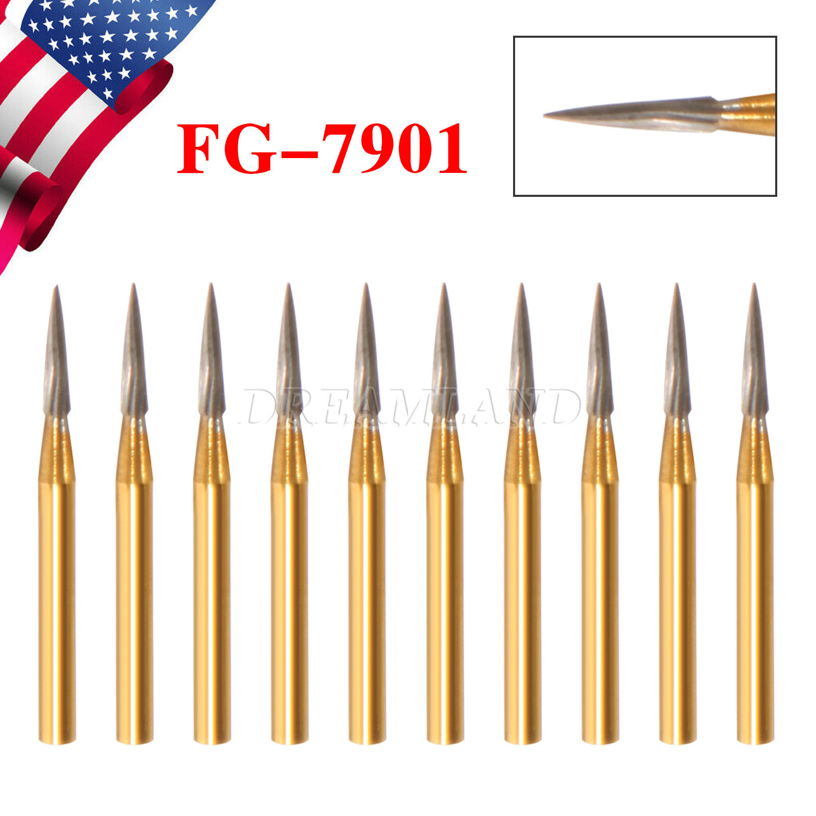 Dental Carbide Tungsten Trimming Finishing Drills Burs Egg Football Round