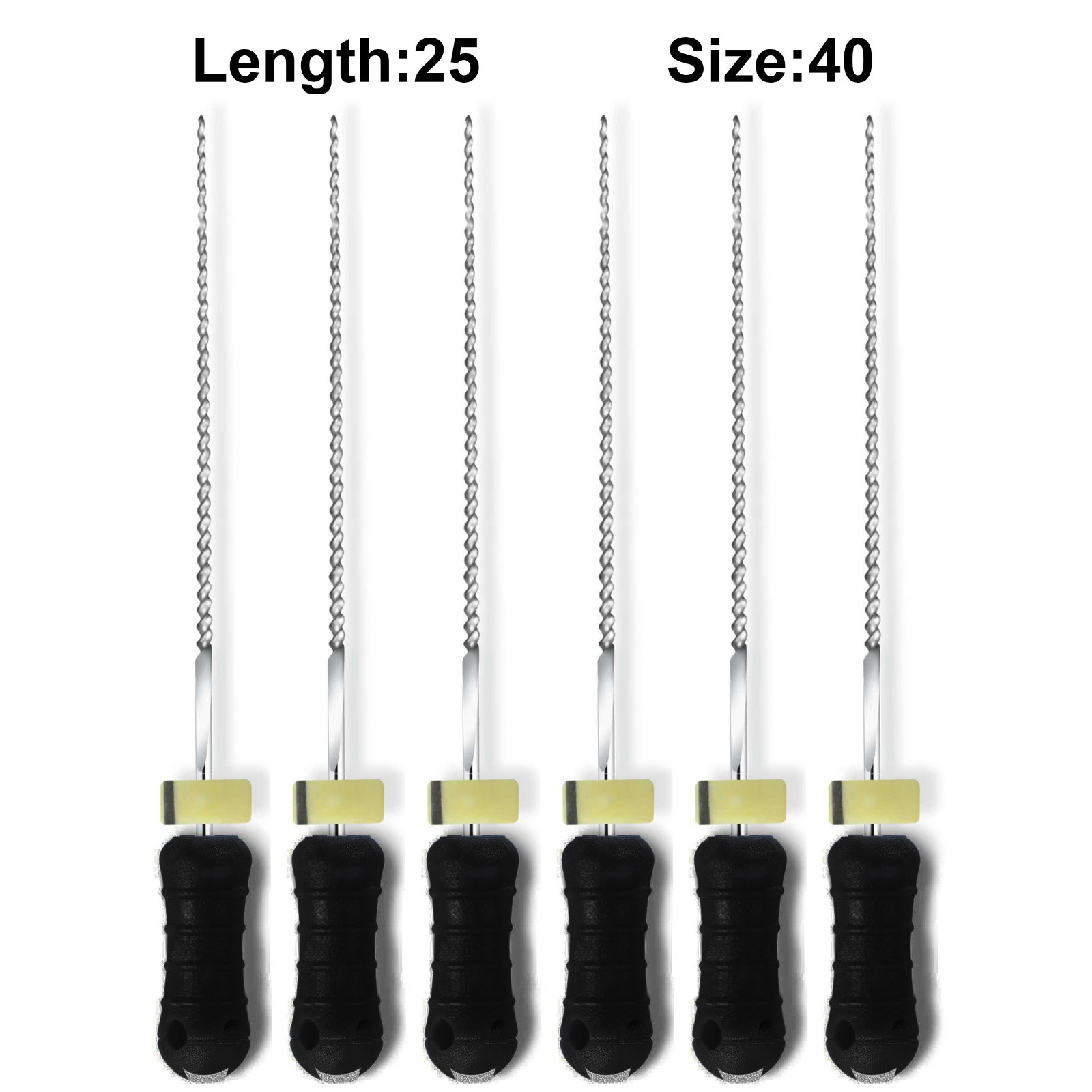 Sky Choice K-Files – 25 mm Length, Size 40 Black with Rubber Stopper 6/Pkg