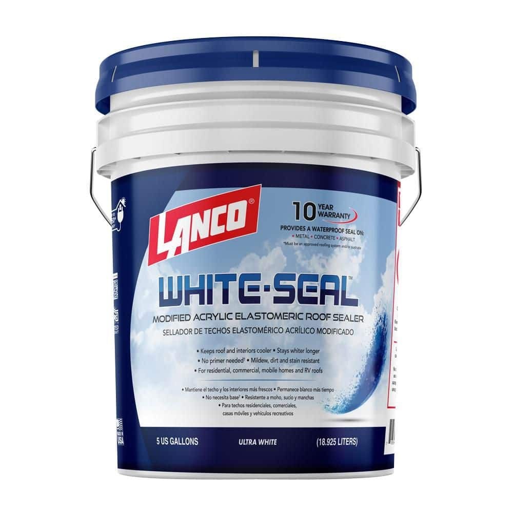 ELASTOMERIC ROOF SEALER 5 Gallon White Coating Waterproof Rubberized Cool RV