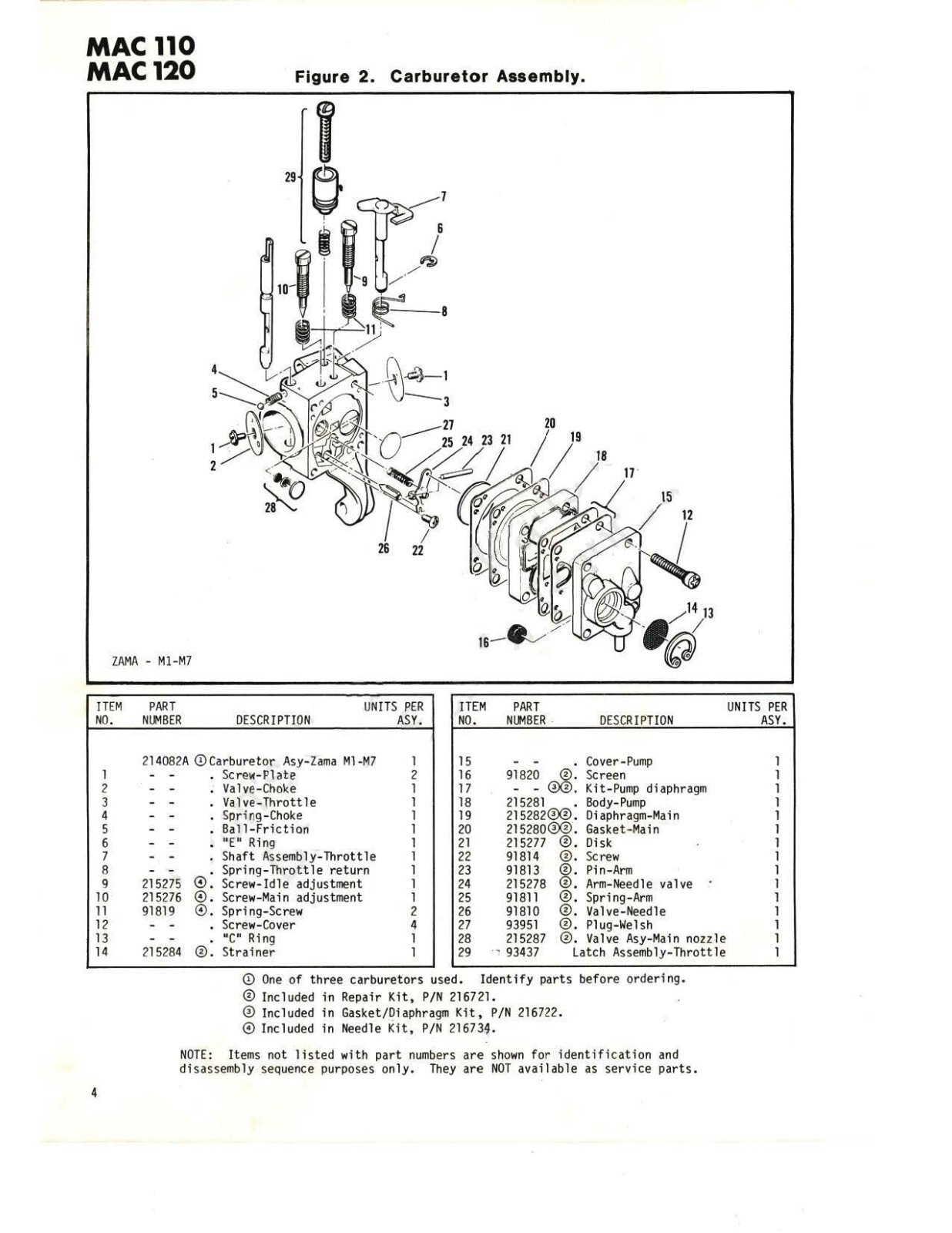1983 Mac Chainsaw Illustrated Parts List Manual Fits McCulloch 110 120 MC#67