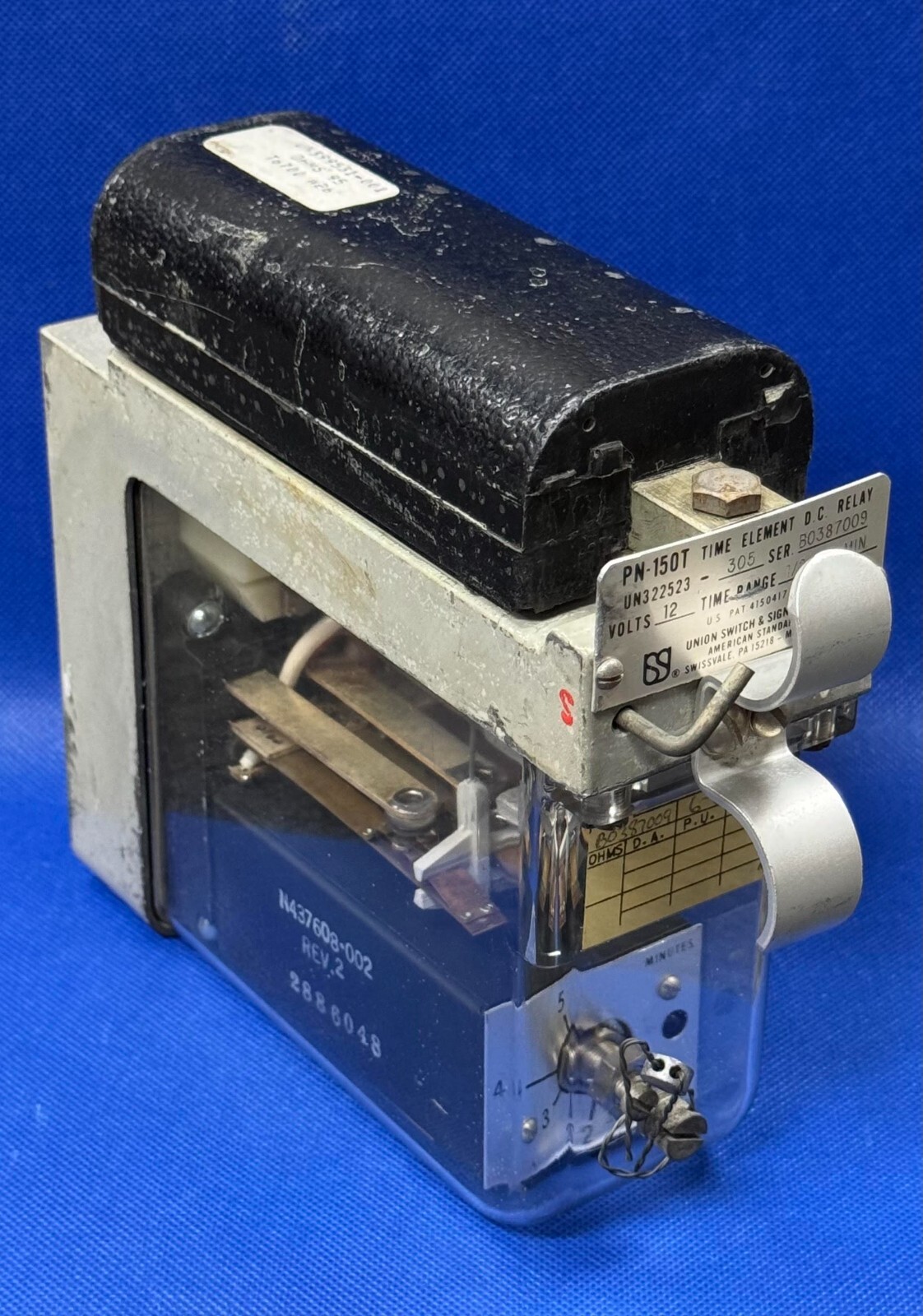 Union Switch & Signal PN-150T Time Element D.C. Relay 1/2-5 Min 12 Volts