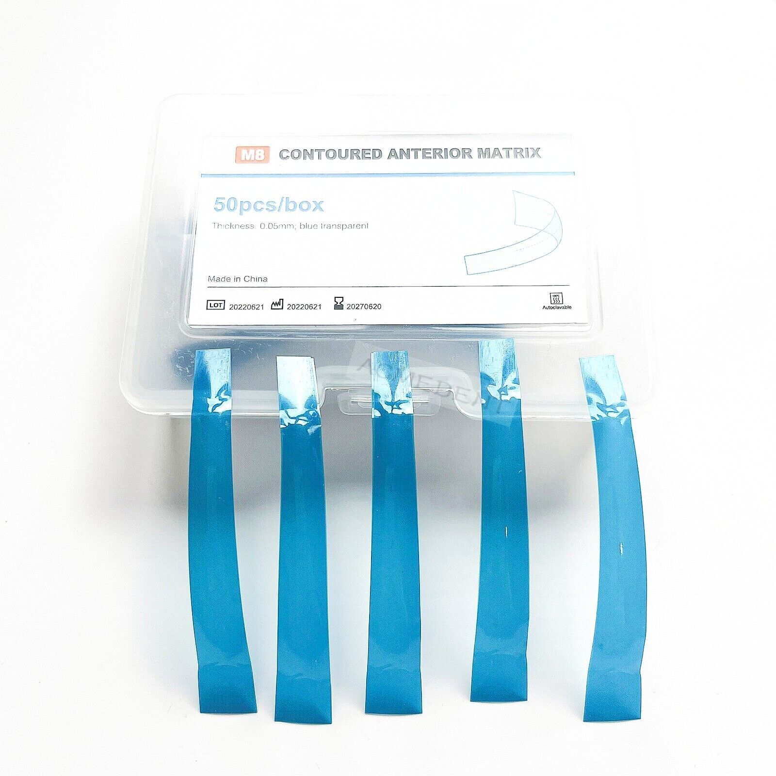 Dental Blue Strip Anterior Restoration Matrix Composite Resin Matrices 50Pcs/box