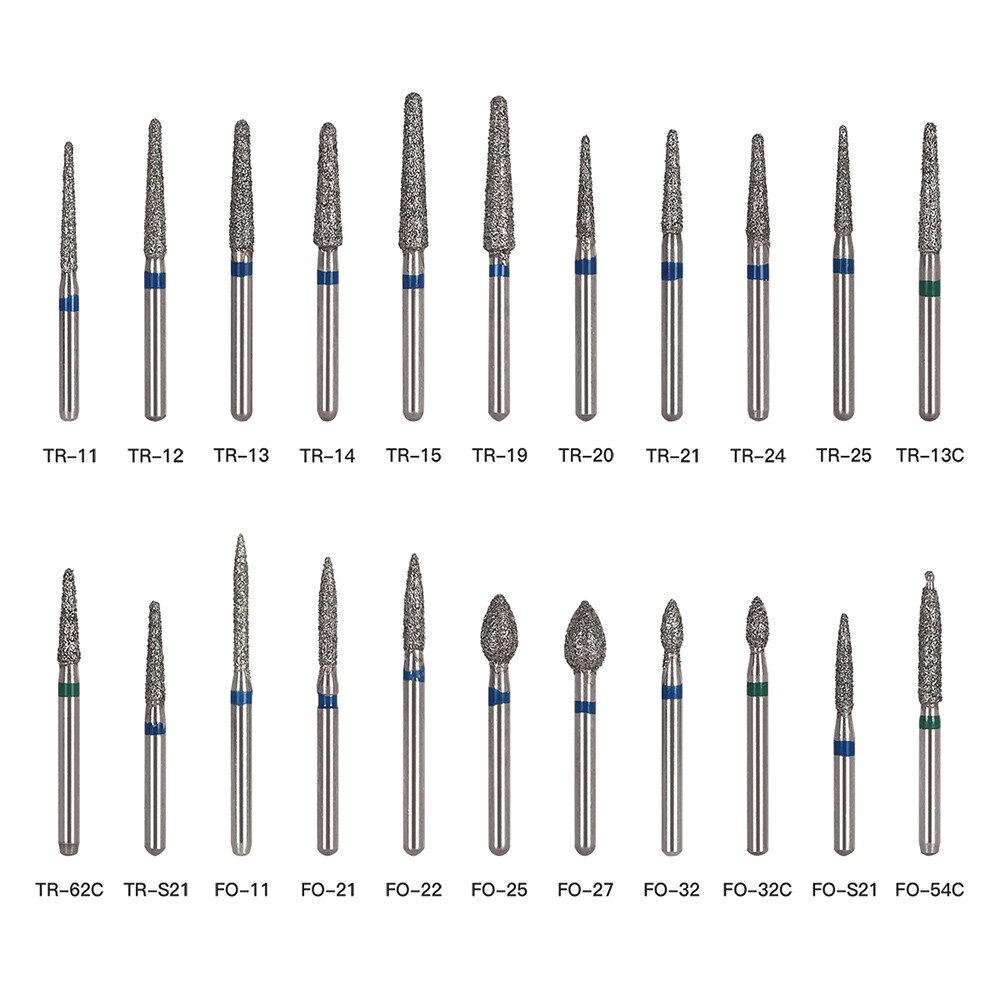 Dental Diamond FG Burs for High Speed Handpiece Friction Grip 1.6mm 100 Types