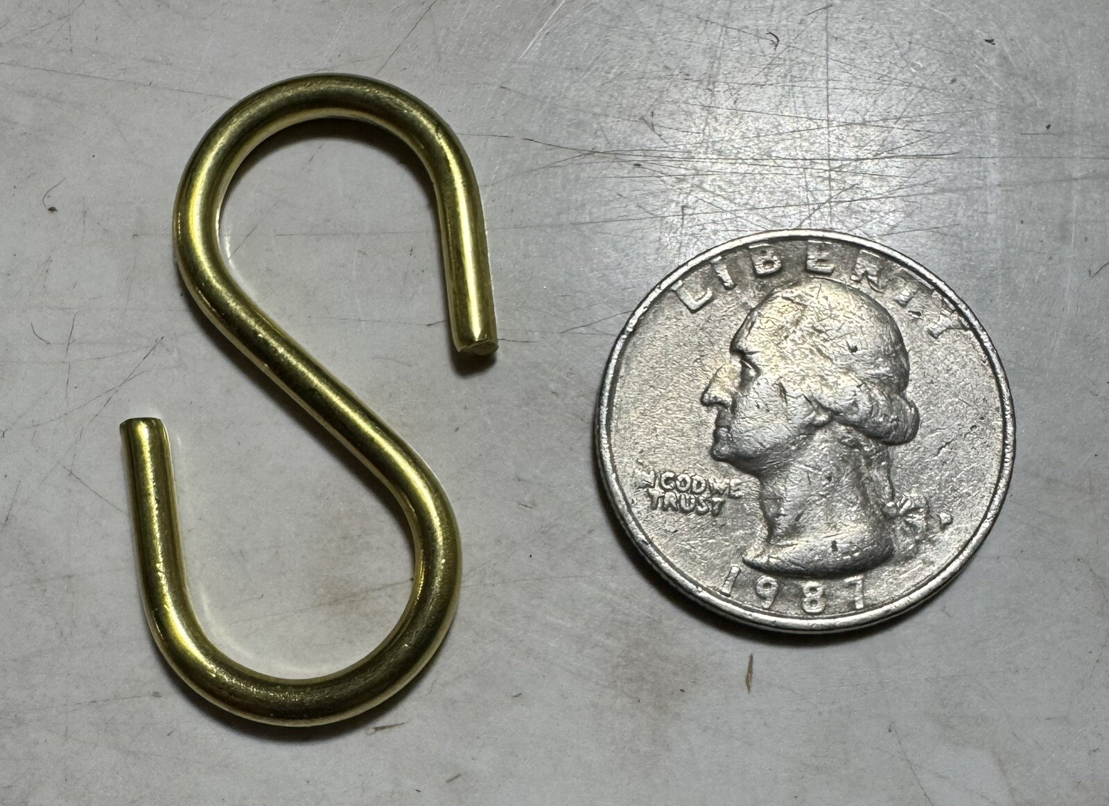 Box Of 100 Solid Brass S Hooks 1-1/2” 1.5” Light Open Style Brand New