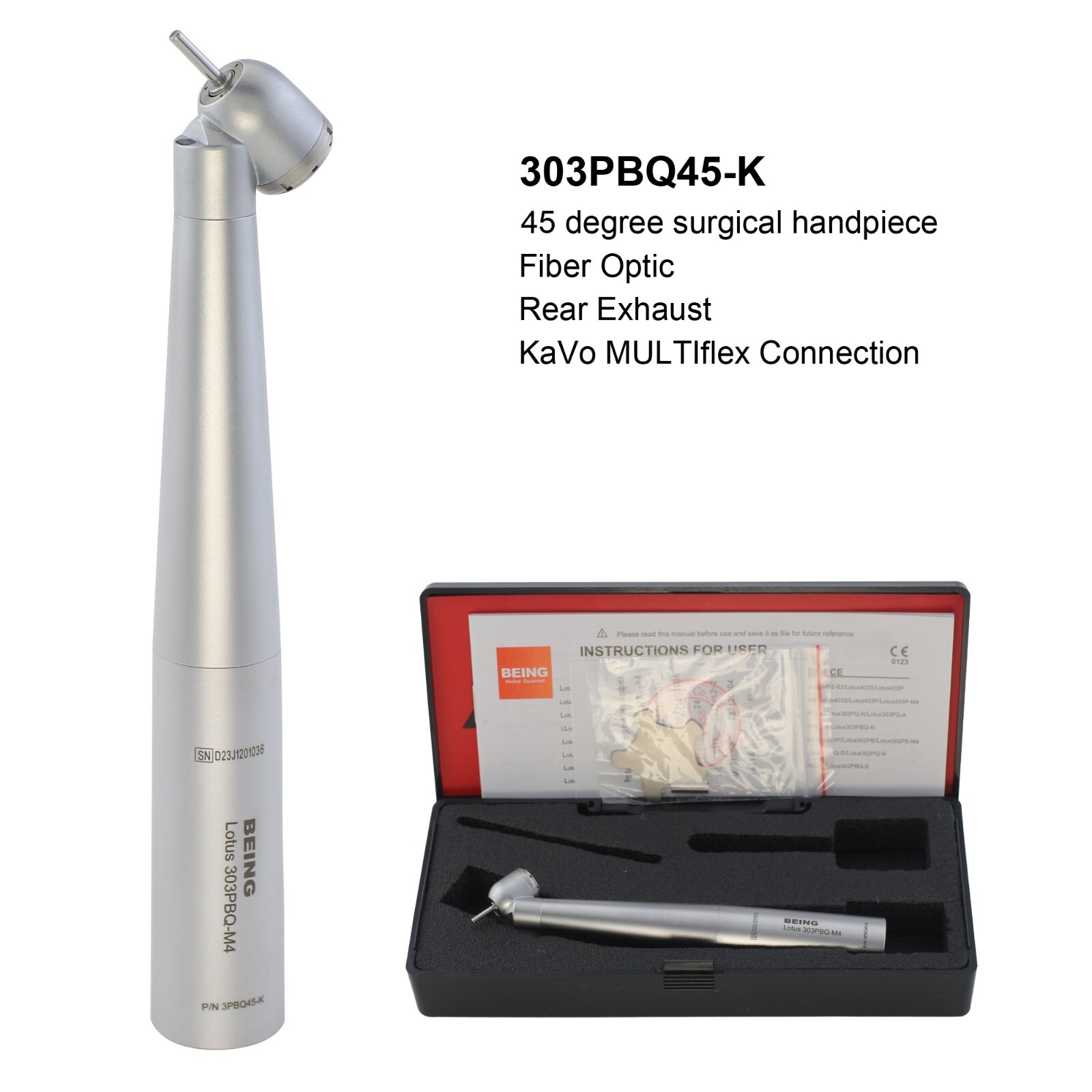 BEING Dental 45 Degree Surgical Handpiece High Speed Kavo NSK Coupler 4 6 Holes