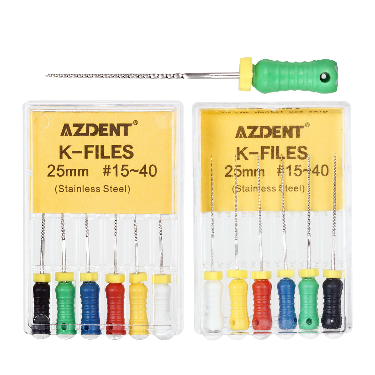 AZDENT Dental Endo Root Canal File Hand Use K-Files Stainless Steel 21mm/25mm