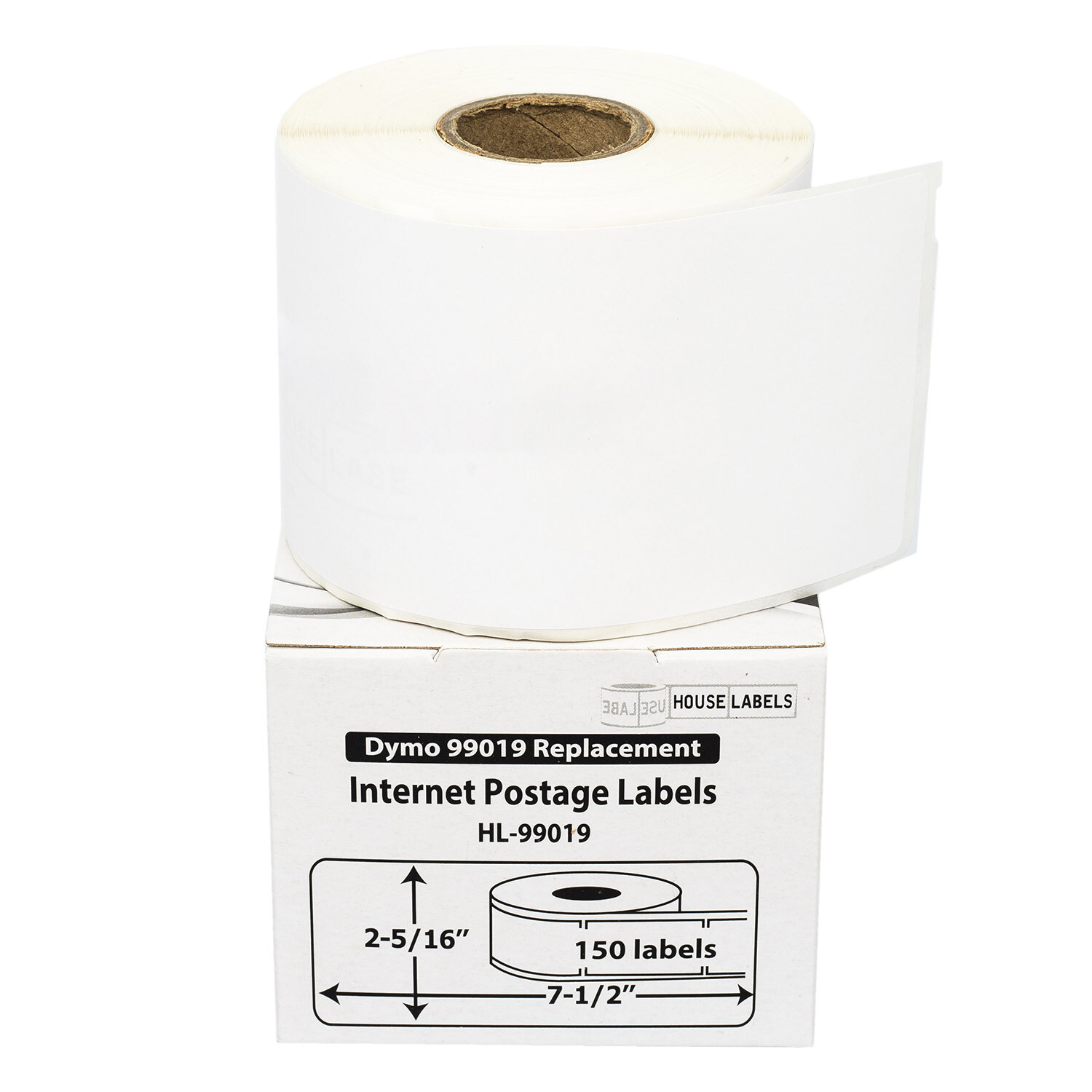 DYMO Compatible 99019 1-Part Direct Thermal Postage Labels – (5) Rolls of 150