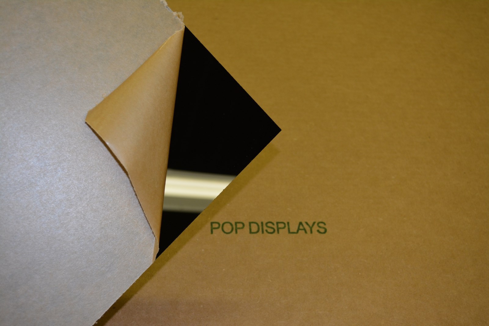 POPDISPLAYS SAMPLE #2025 BLACK ACRYLIC SHEET 1/8″ x 1.5.” x 1.5″