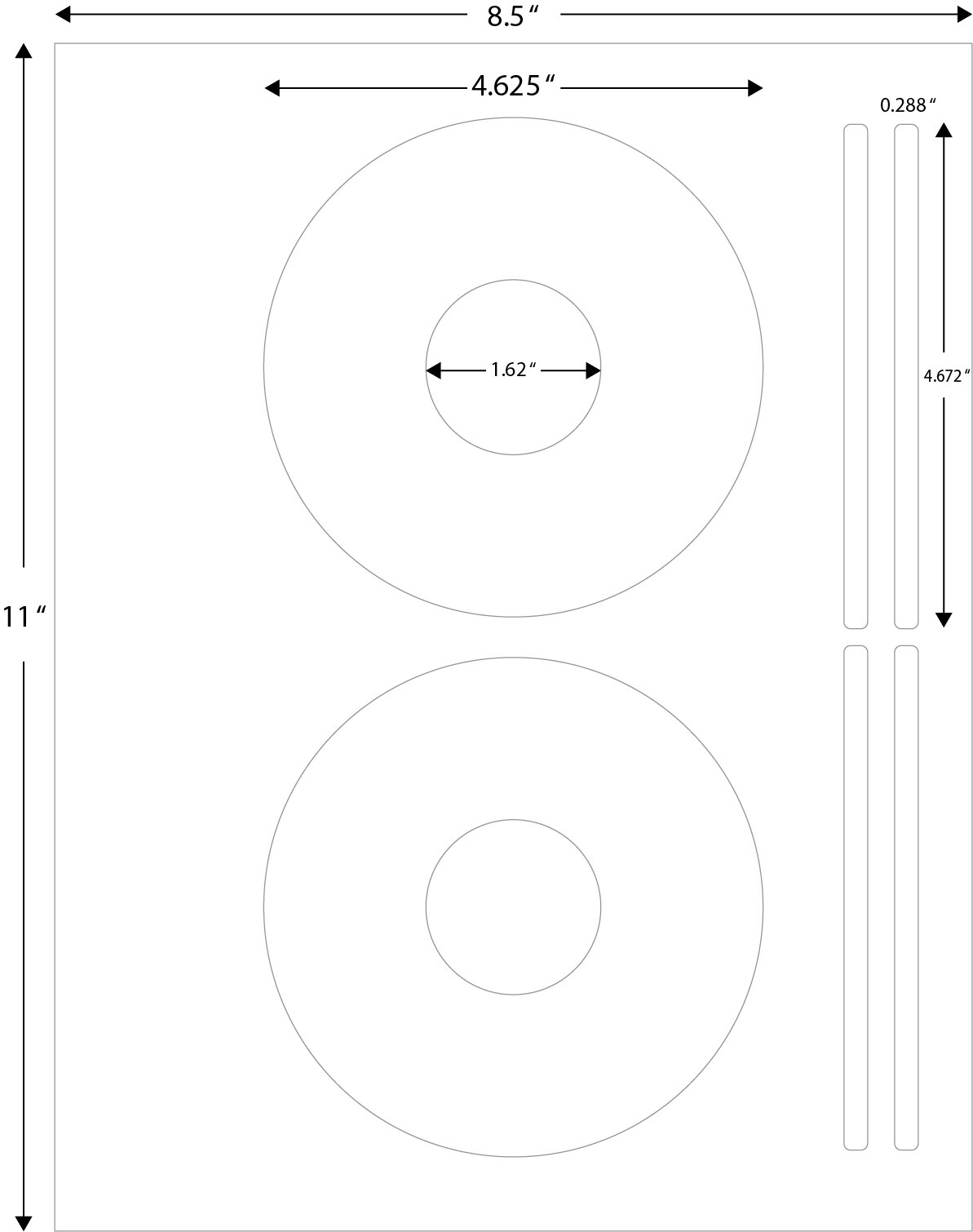 100 CD/ DVD Laser and Ink Jet Labels Templates 5931, 8931, 8691,8692. 50 Sheets!